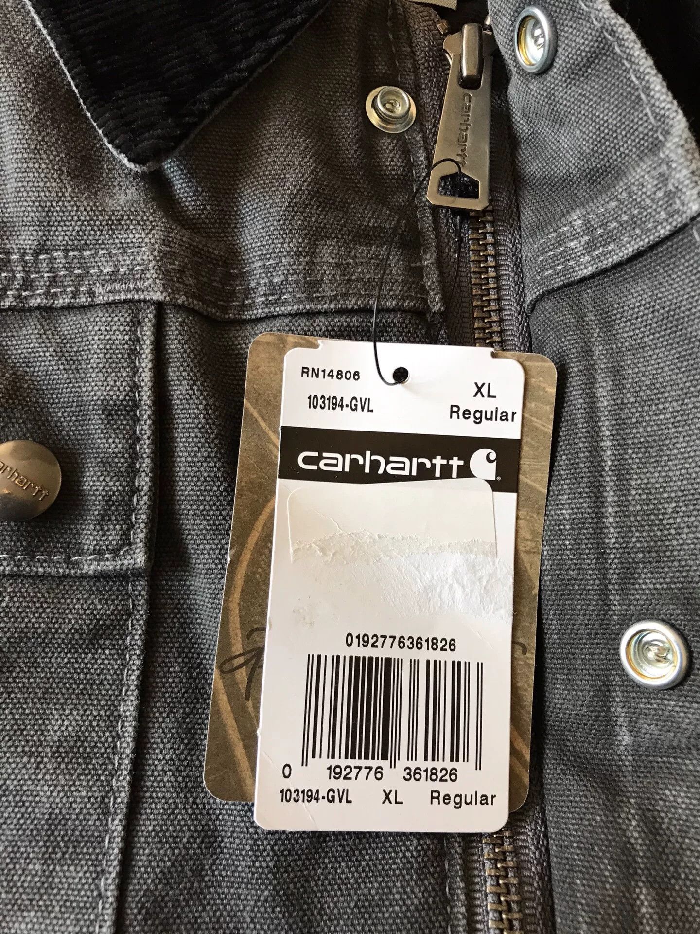 Carhartt Carhartt 103194 Gravel Gray Work Jacket Size US XL / EU 56 / 4 - 8 Thumbnail