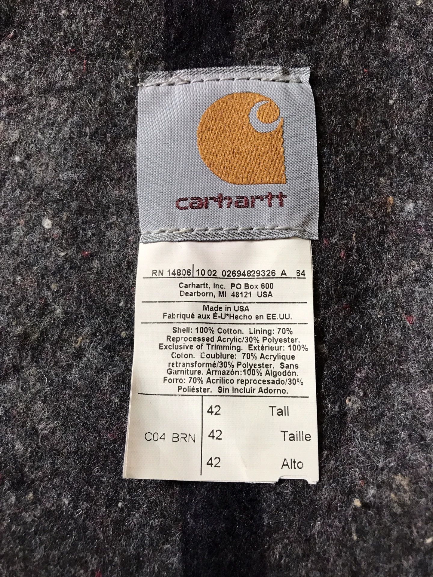 Carhartt Carhartt C04 Brown 42-TALL Canvas Jacket Size US XS / EU 42 / 0 - 8 Thumbnail
