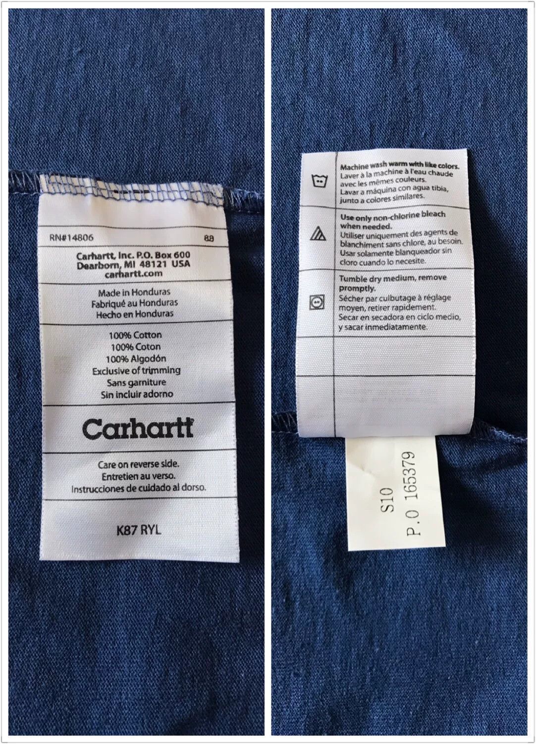 Carhartt Carhartt K87 Royal Blue Short Sleeve T-Shirt Size US L / EU 52-54 / 3 - 9 Thumbnail
