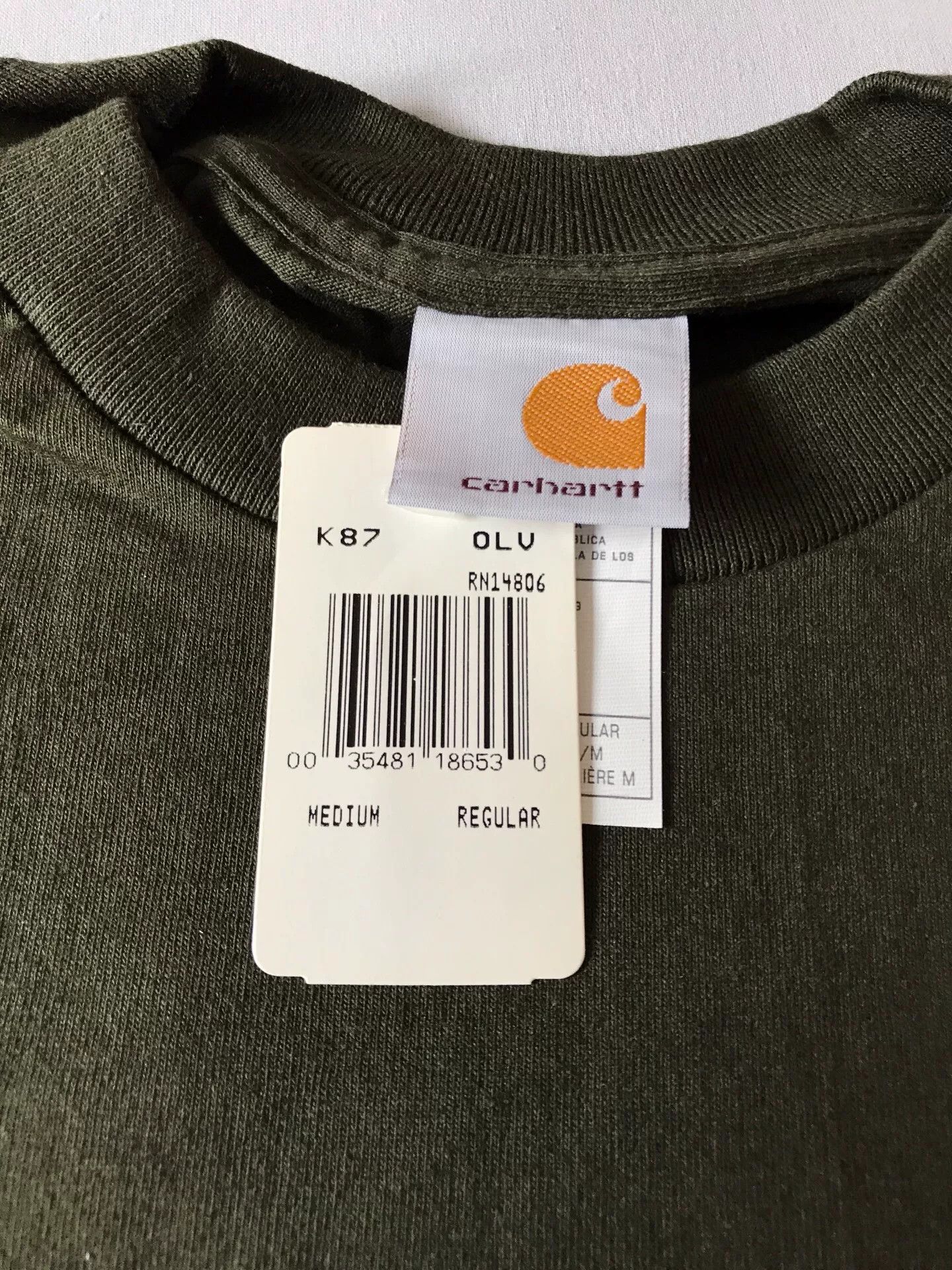 Carhartt Carhartt K87 Olive Short Sleeve T-Shirt Size US M / EU 48-50 / 2 - 5 Thumbnail