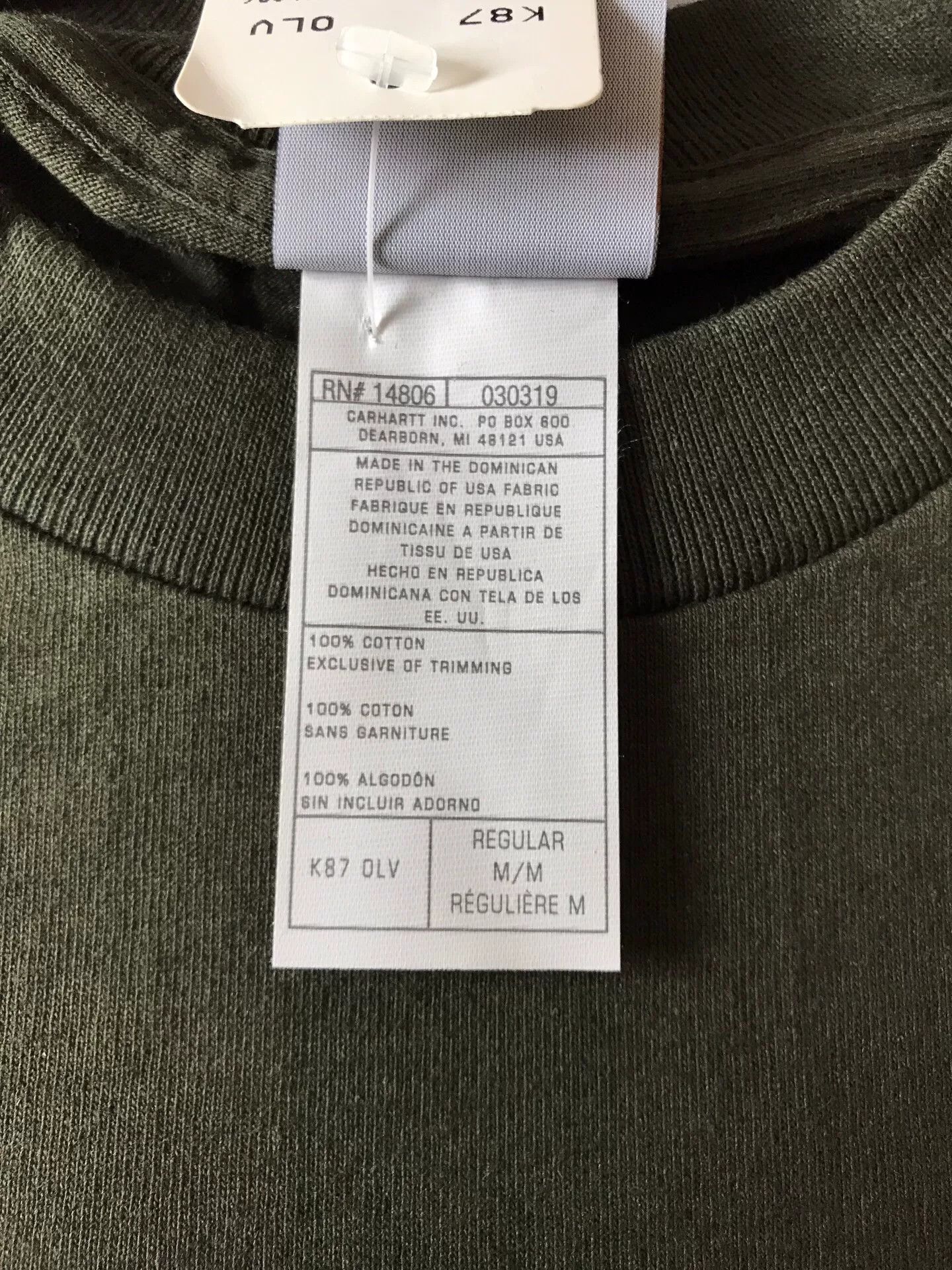 Carhartt Carhartt K87 Olive Short Sleeve T-Shirt Size US M / EU 48-50 / 2 - 6 Thumbnail