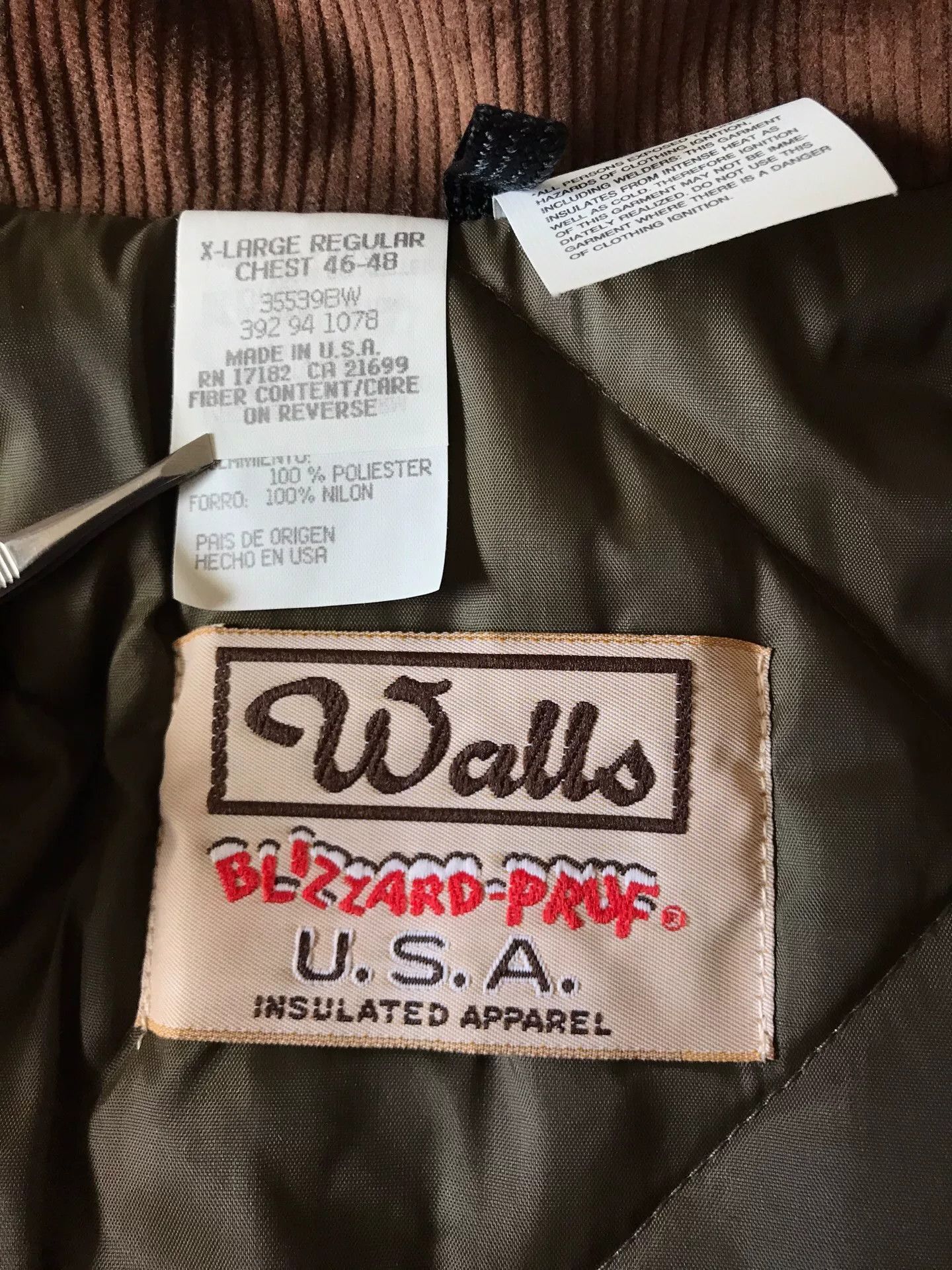 Walls 90s US-Made Walls Classic Brown Canvas Jacket Size US XL / EU 56 / 4 - 9 Thumbnail