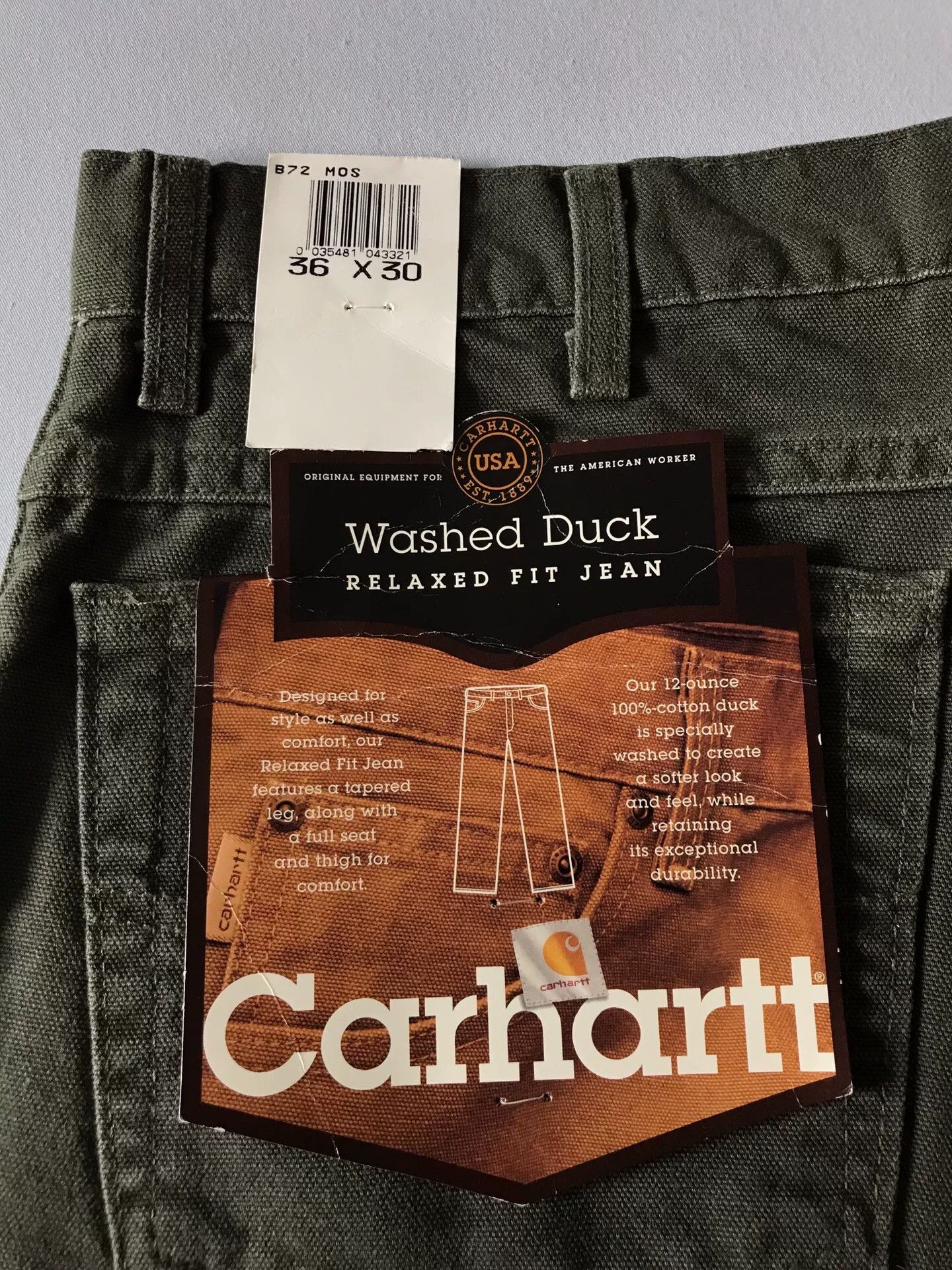 Carhartt 90s Carhartt B72 Moss Green Cargo Pants Size US 36 / EU 52 - 8 Thumbnail