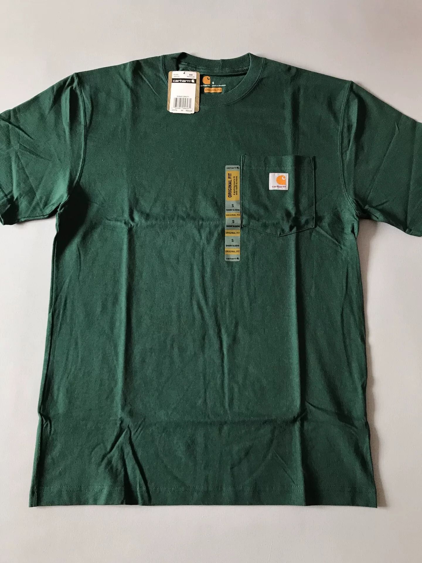 Carhartt Carhartt K87 Hunter Green Short Sleeve T-shirt Size US S / EU 44-46 / 1 - 3 Thumbnail