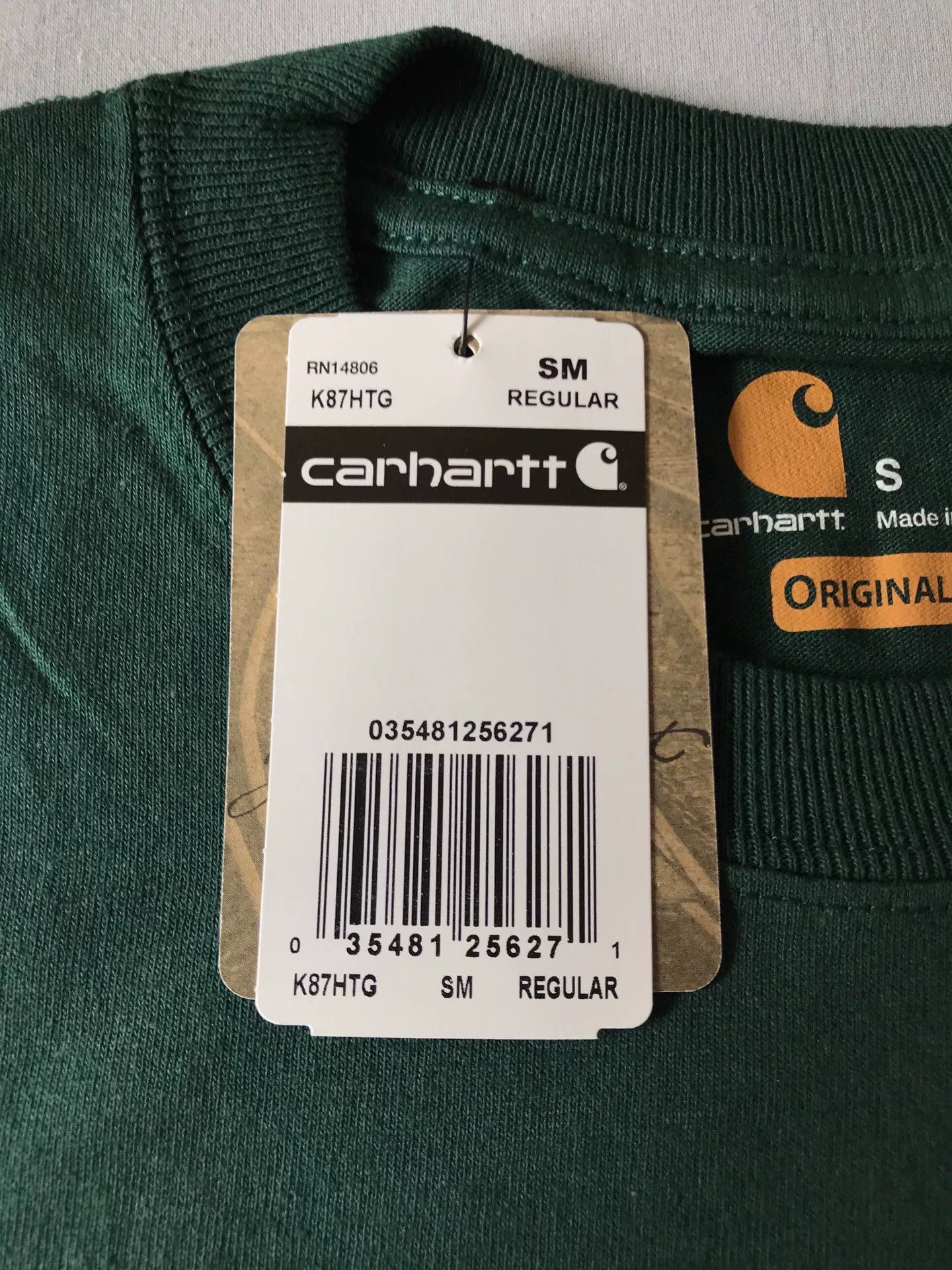Carhartt Carhartt K87 Hunter Green Short Sleeve T-shirt Size US S / EU 44-46 / 1 - 7 Thumbnail