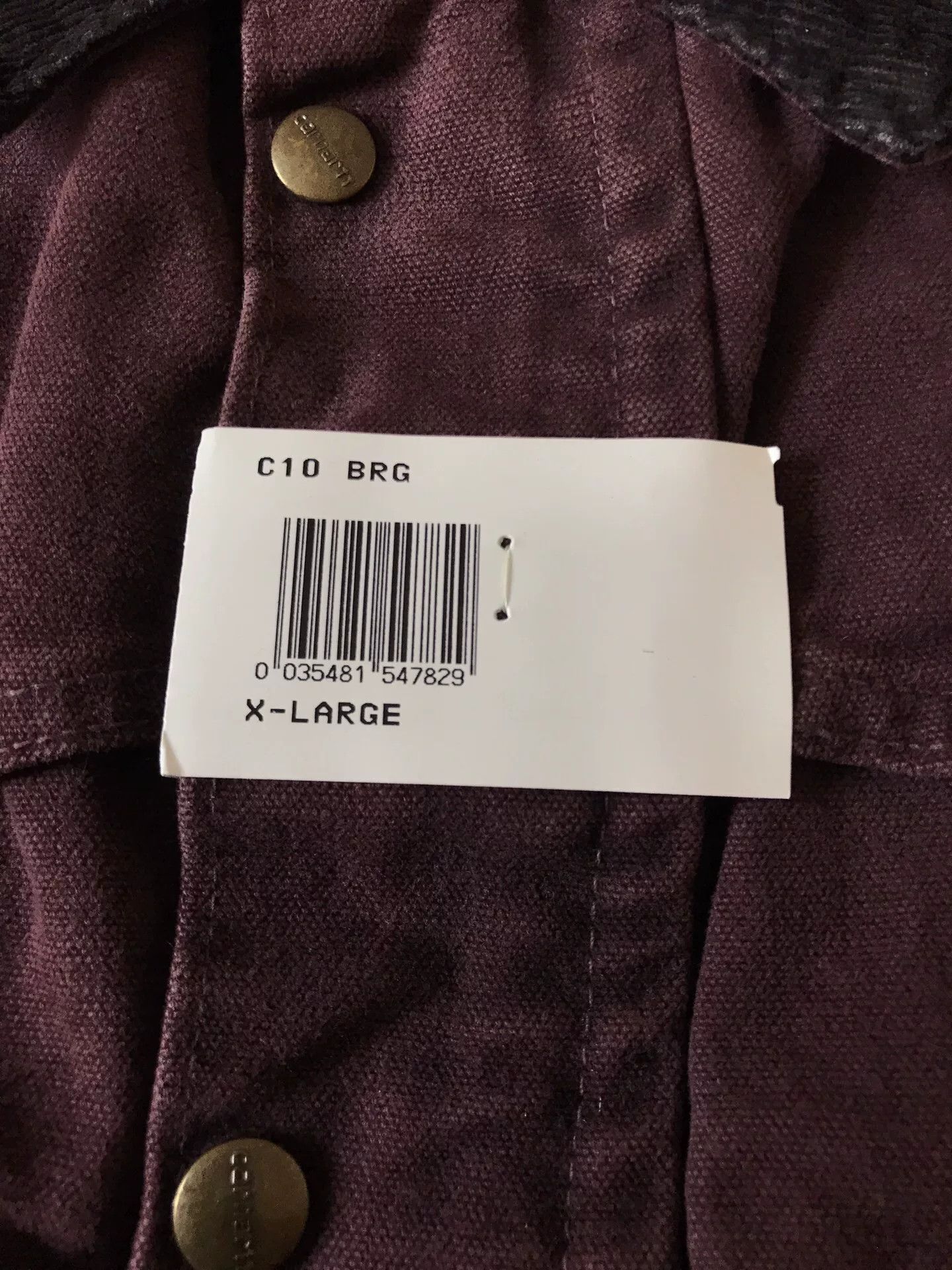 Carhartt 90s Carhartt C10 BRG Burgundy XL Work Jacket Size US XL / EU 56 / 4 - 8 Thumbnail