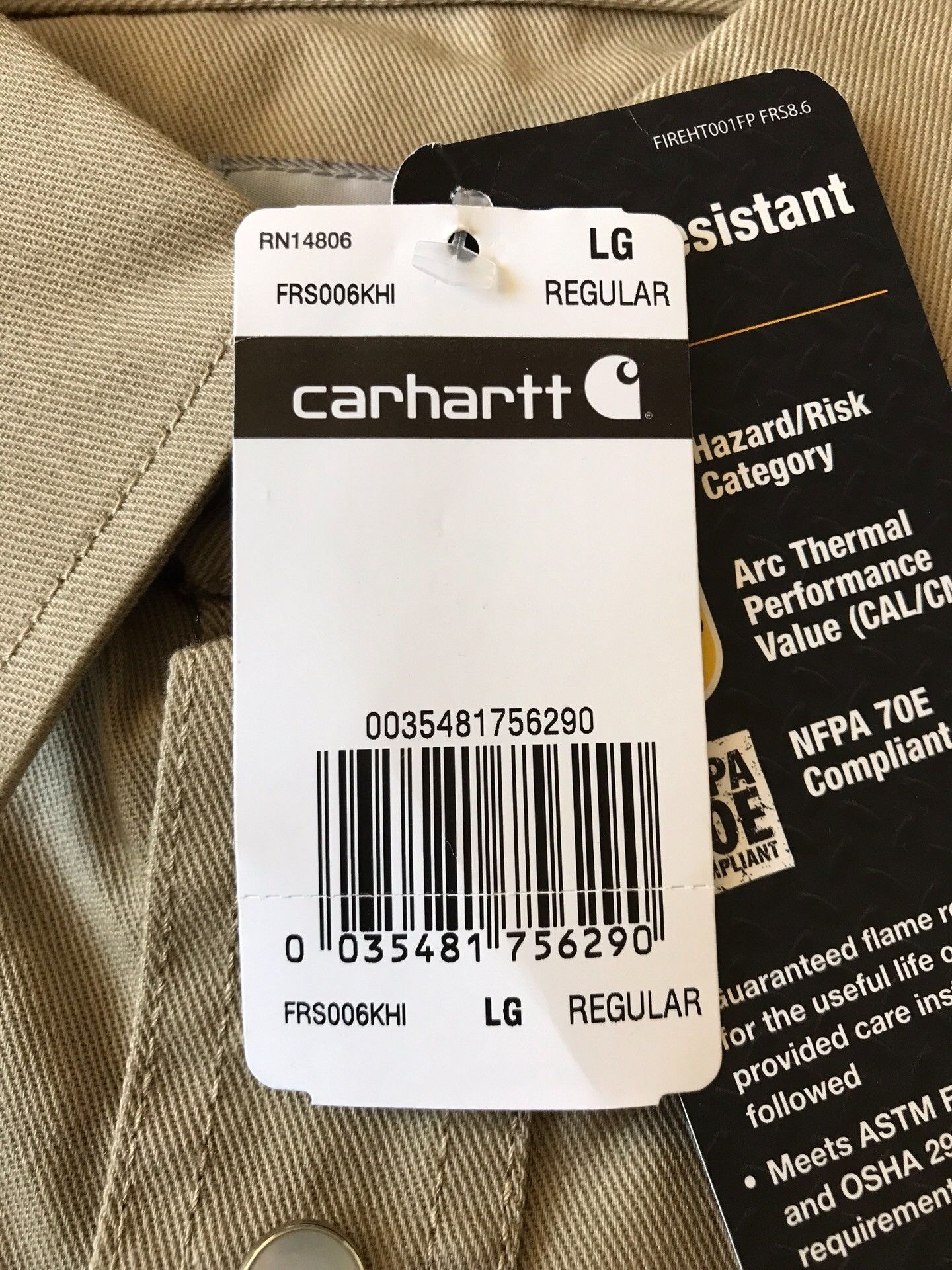Carhartt Carhartt FRS006 FR Flame Resistant Shirt Size US L / EU 52-54 / 3 - 8 Thumbnail