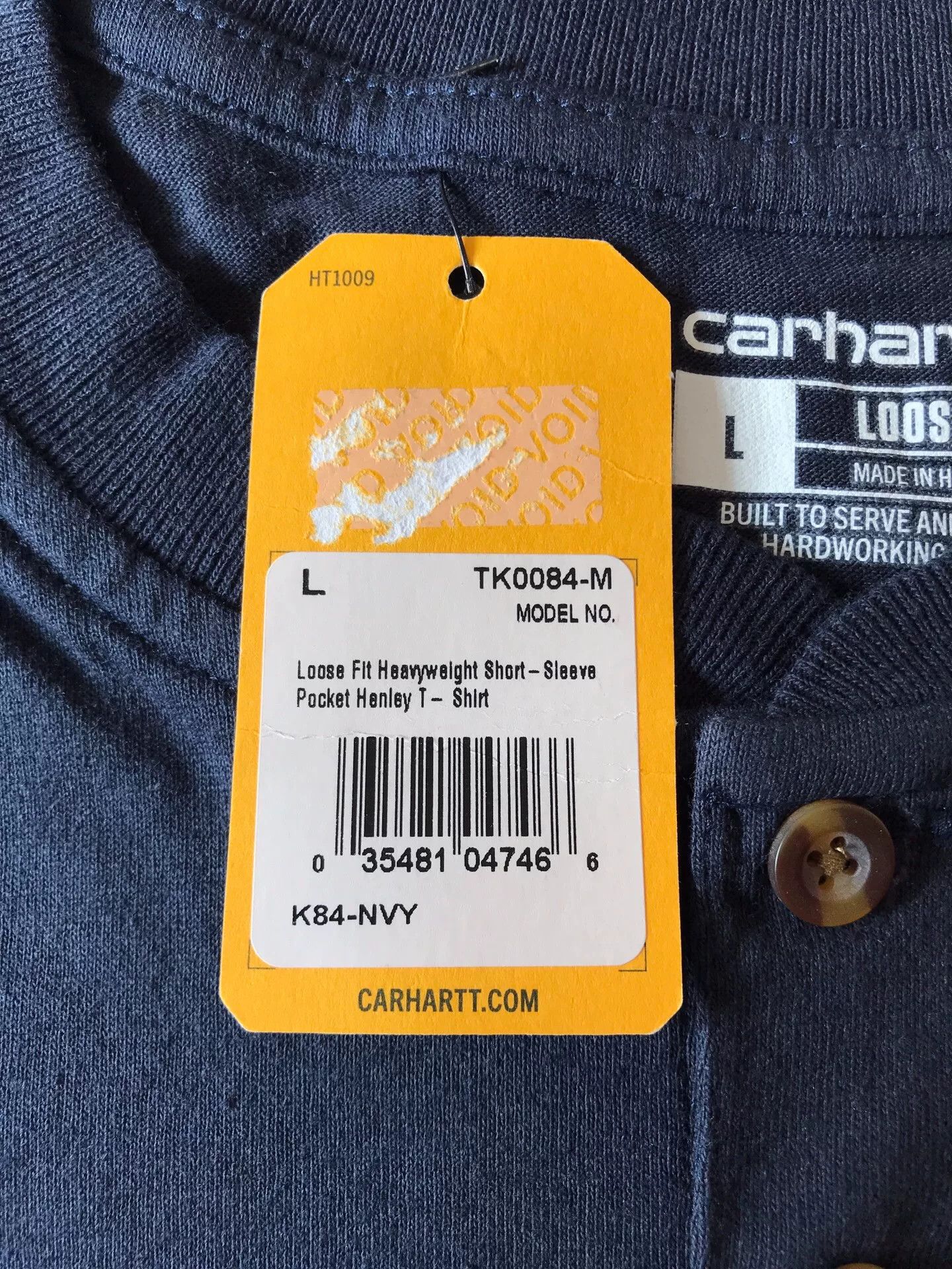Carhartt Carhartt K84 Henley Short-Sleeve T-Shirt Size US L / EU 52-54 / 3 - 7 Thumbnail