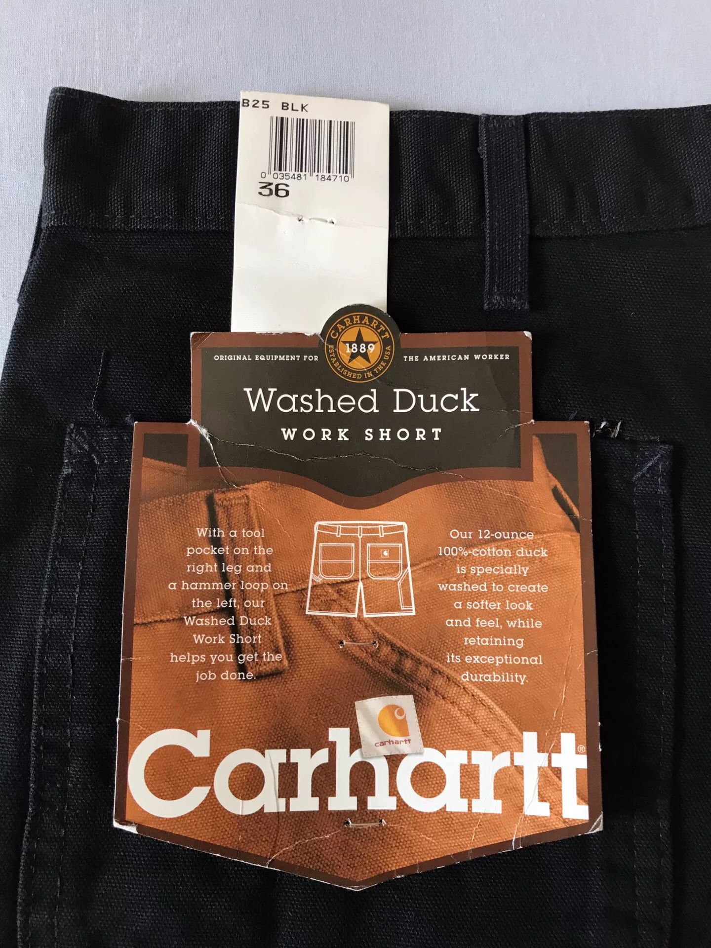 Carhartt Carhartt B25 Black W36 Work Shorts Size US 36 / EU 52 - 8 Thumbnail