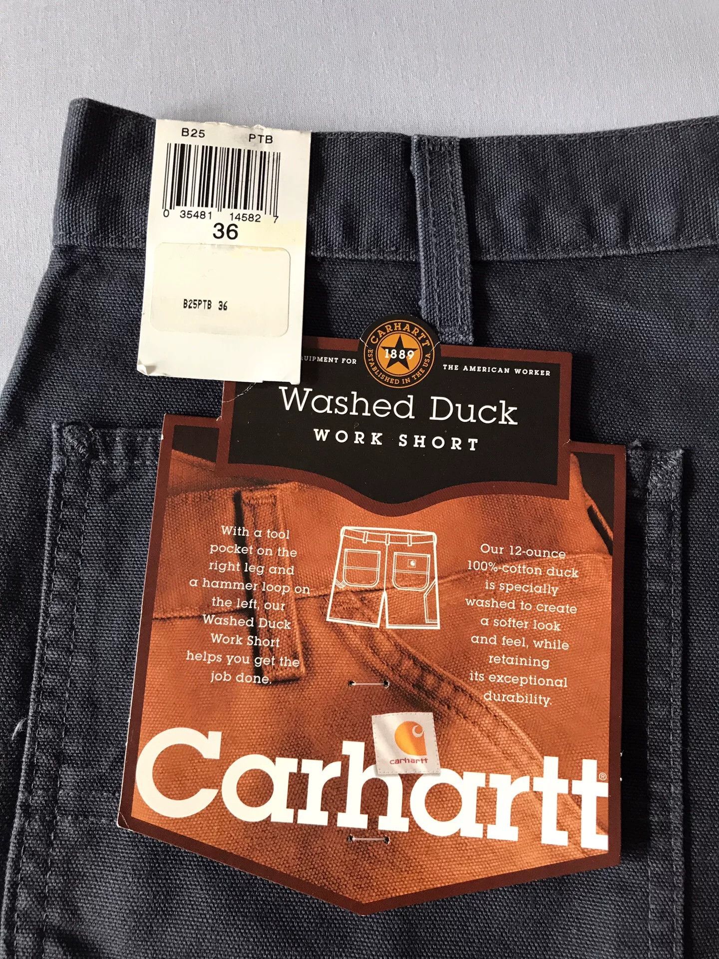 Carhartt Carhartt B25 PTB Washed Canvas Shorts Size US 36 / EU 52 - 8 Thumbnail