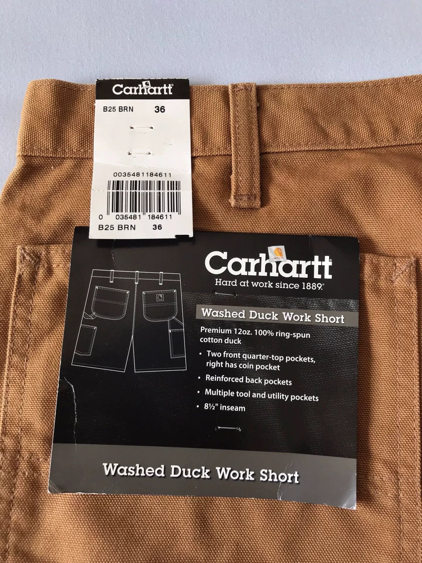 Carhartt Carhartt B25 W36 Washed Canvas Cargo Shorts Size US 36 / EU 52 - 8 Thumbnail