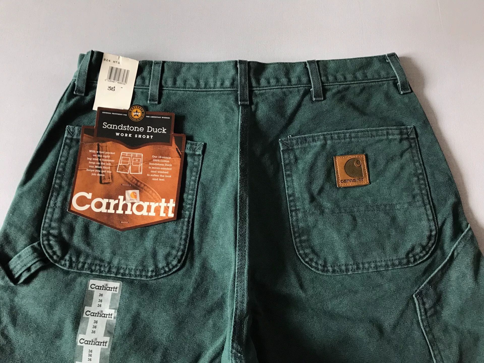 Carhartt Carhartt B24 HTG Hunter Green Work Shorts Size US 36 / EU 52 - 3 Thumbnail