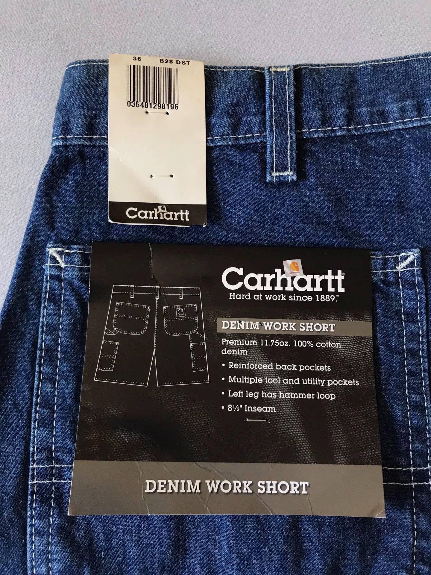 Carhartt Carhartt B28 DST Denim Work Shorts W36 Size US 36 / EU 52 - 8 Thumbnail
