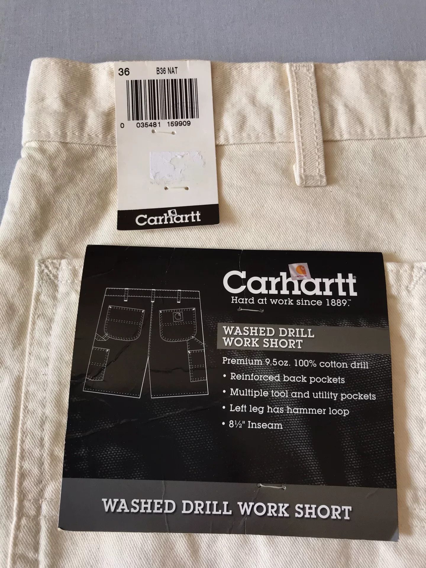 Carhartt Carhartt Washed Canvas Work Shorts Size US 36 / EU 52 - 8 Thumbnail