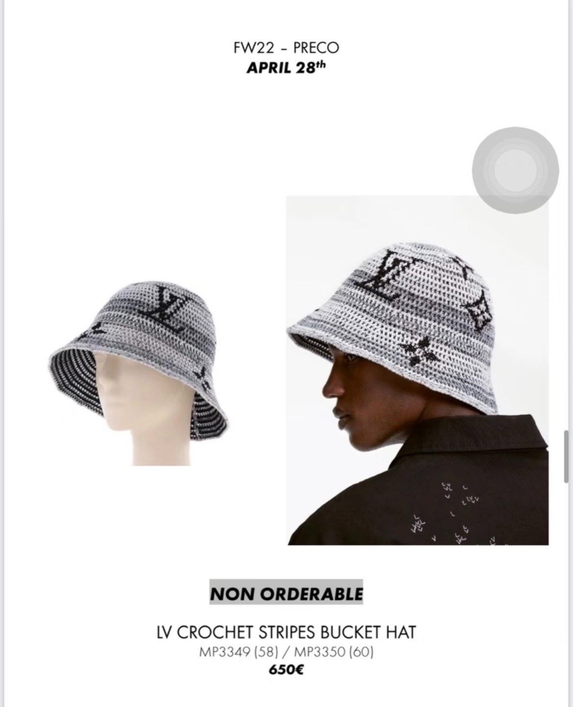 Louis Vuitton Louis Vuitton Gray Hat S Men Size ONE SIZE - 3 Thumbnail