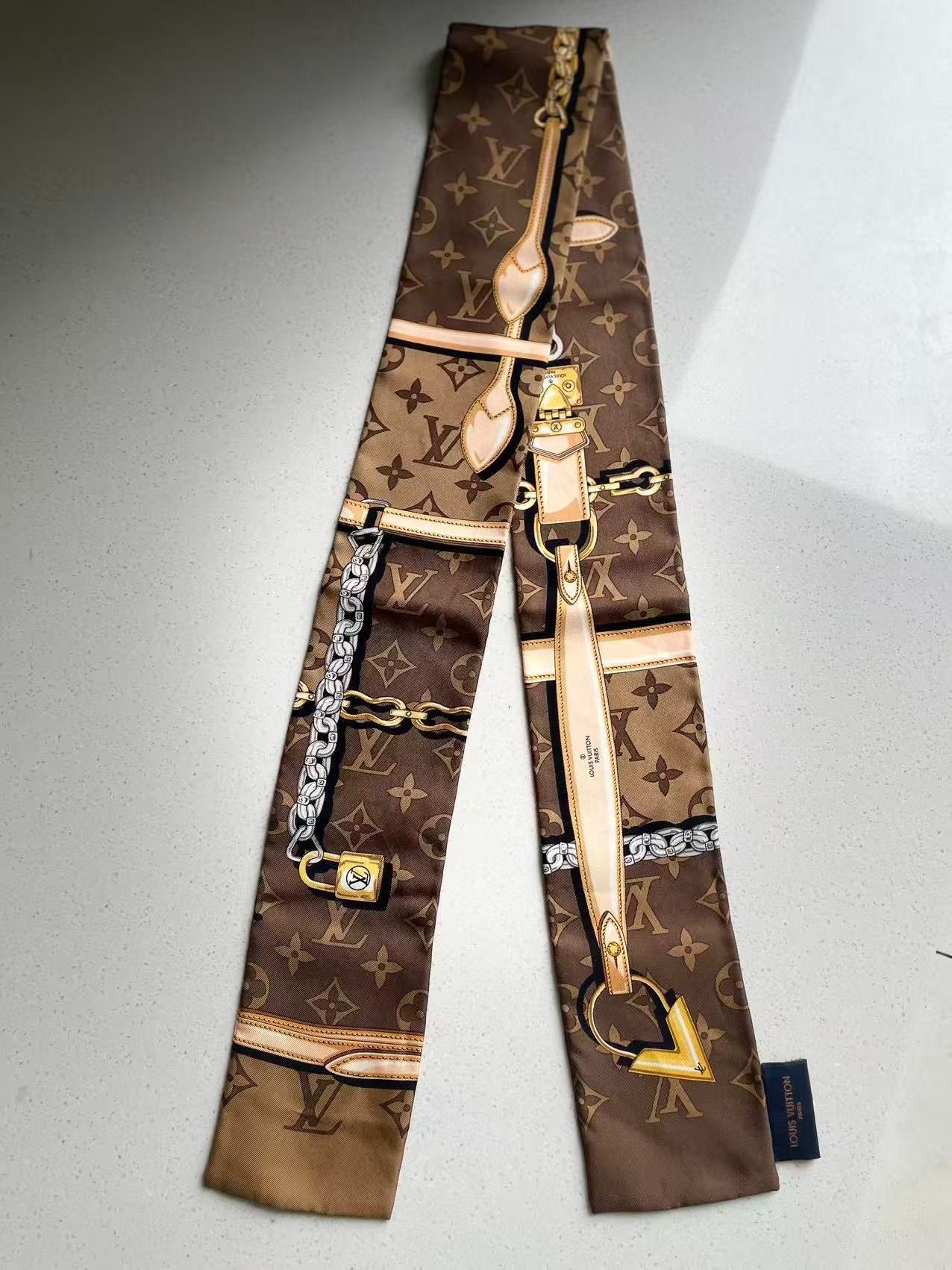 Louis Vuitton Louis Vuitton Brown Scarf S Men Size ONE SIZE - 2 Thumbnail