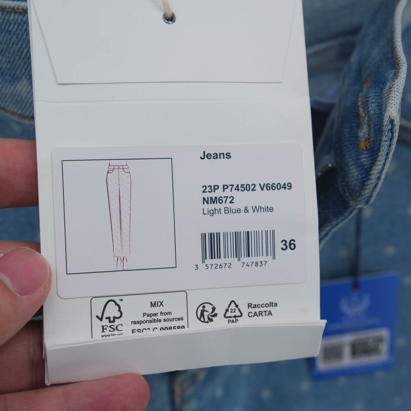 Chanel Chanel Retro Denim Blue Jeans 23 Women Size 23" - 7 Thumbnail