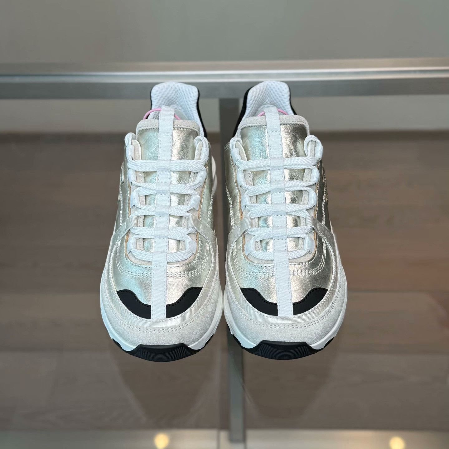 Chanel Chanel Silver Lowtop Sneakers 38 Women Size US 8 / IT 38 - 2 Thumbnail