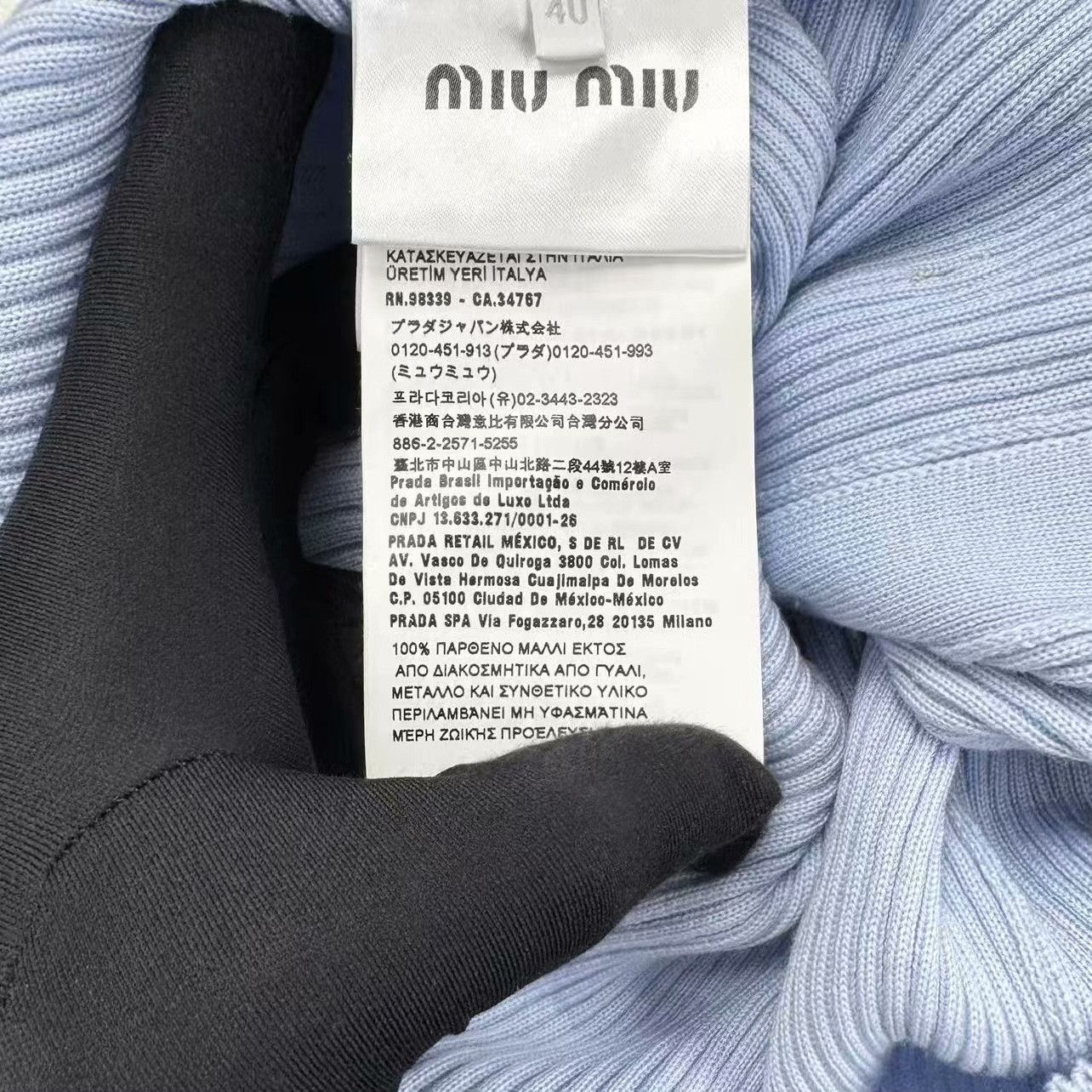 Miu Miu Miu Miu Knit Cropped Blue Sweater 40 Women Size M / US 6-8 / IT 42-44 - 5 Thumbnail