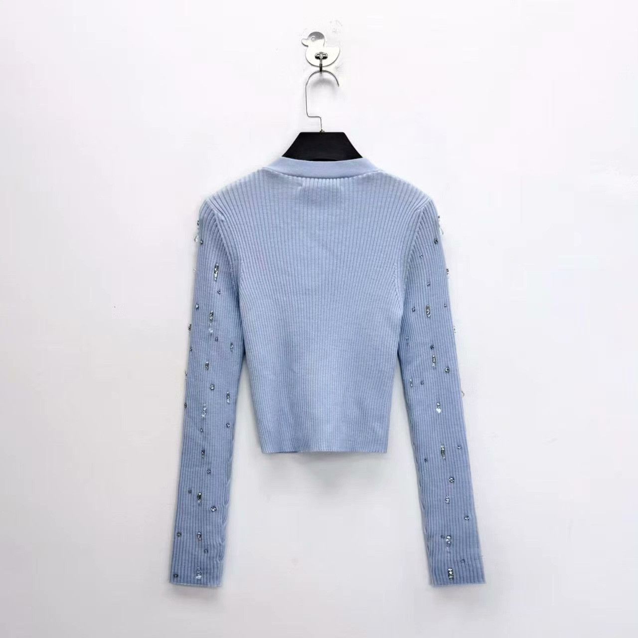 Miu Miu Miu Miu Knit Cropped Blue Sweater 40 Women Size M / US 6-8 / IT 42-44 - 2 Thumbnail