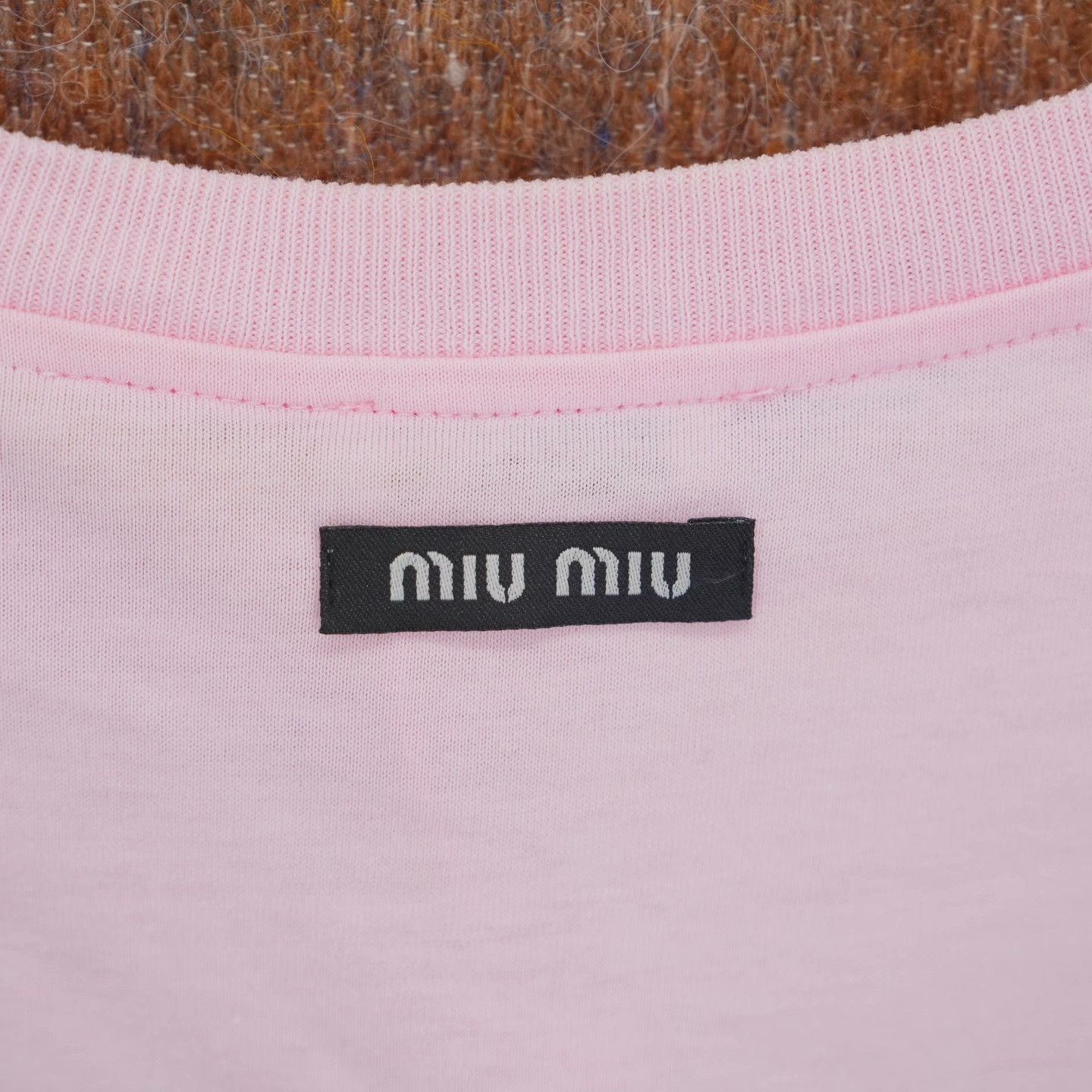 Miu Miu Embroidered Printed Pink T-Shirt S Women