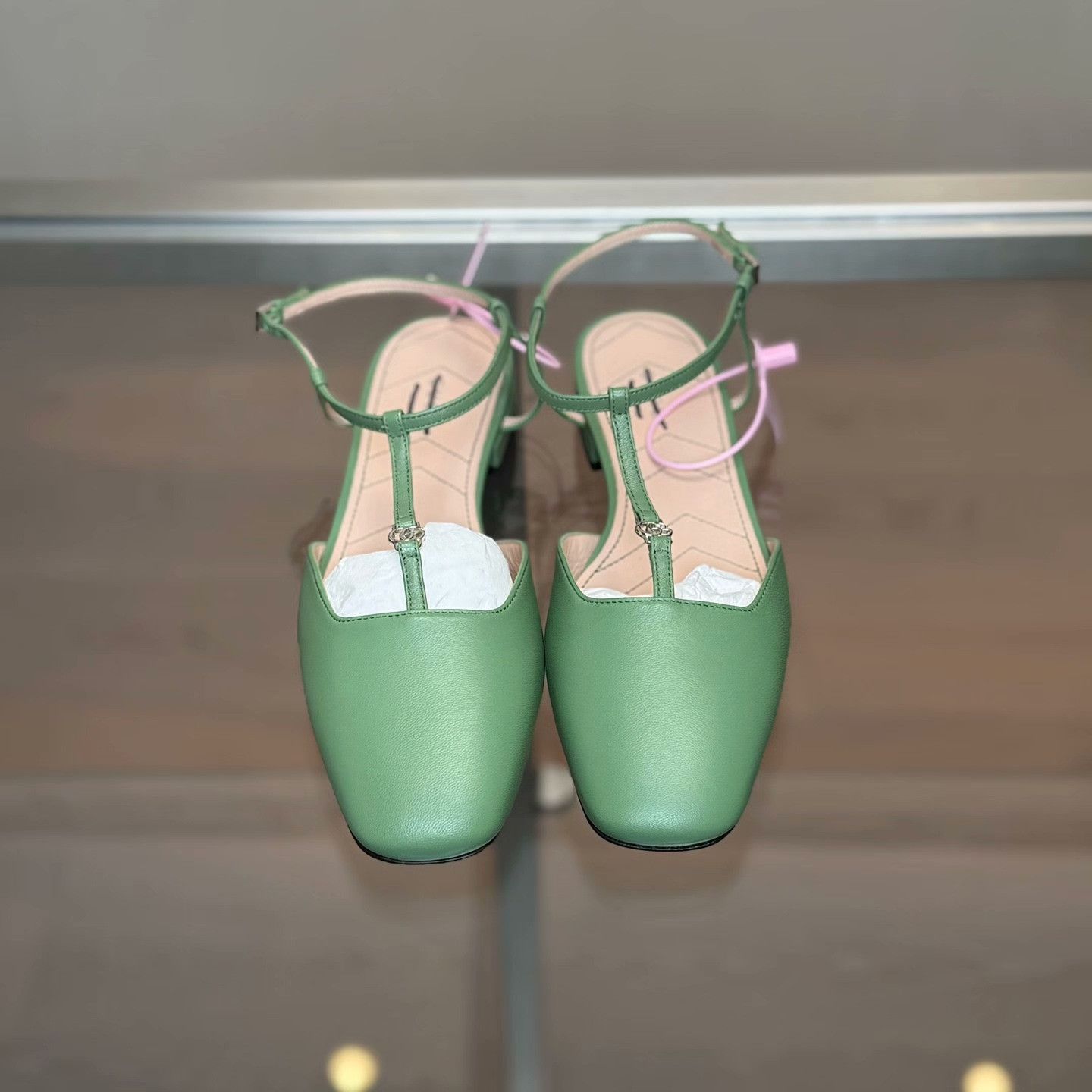 Gucci Gucci Leather Green Sandals 37 Women Size US 6.5 / IT 36.5 - 2 Thumbnail