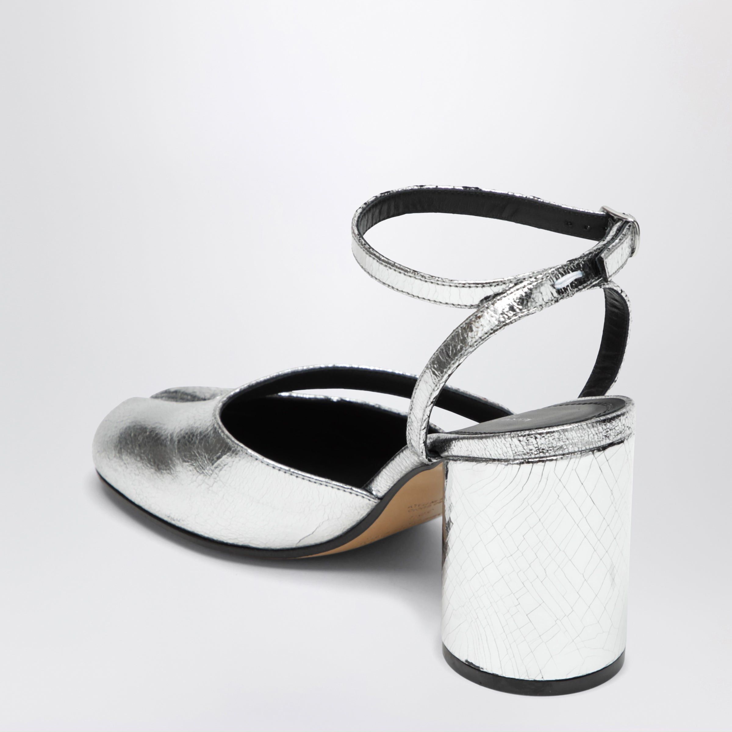 Maison Margiela Maison Margiela Silver Tabi Sandals In Broken Mirror Finish Size US 11 / IT 41 - 2 Thumbnail
