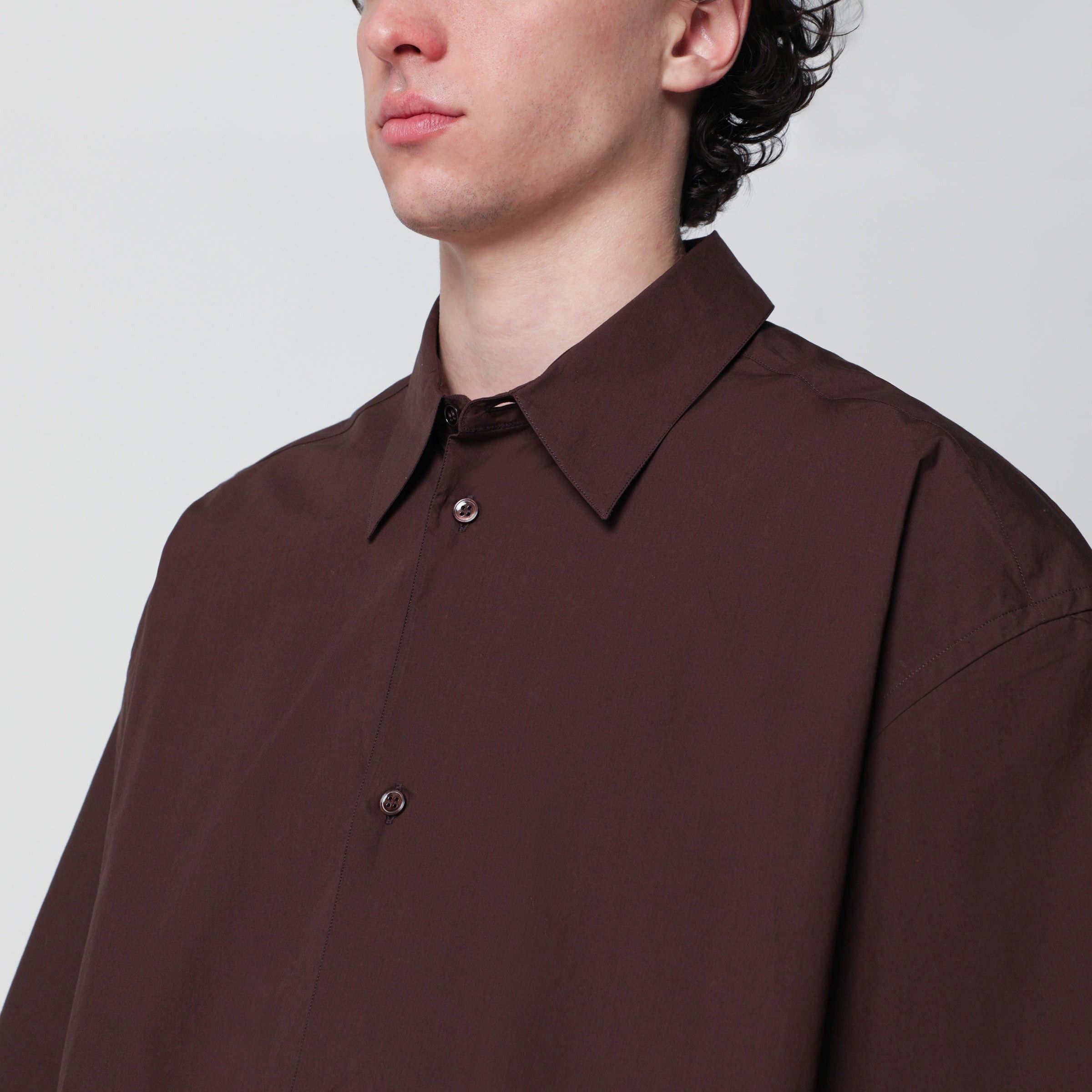Studio Nicholson Studio Nicholson Brown Cotton Poplin Shirt Size US S / EU 44-46 / 1 - 2 Thumbnail