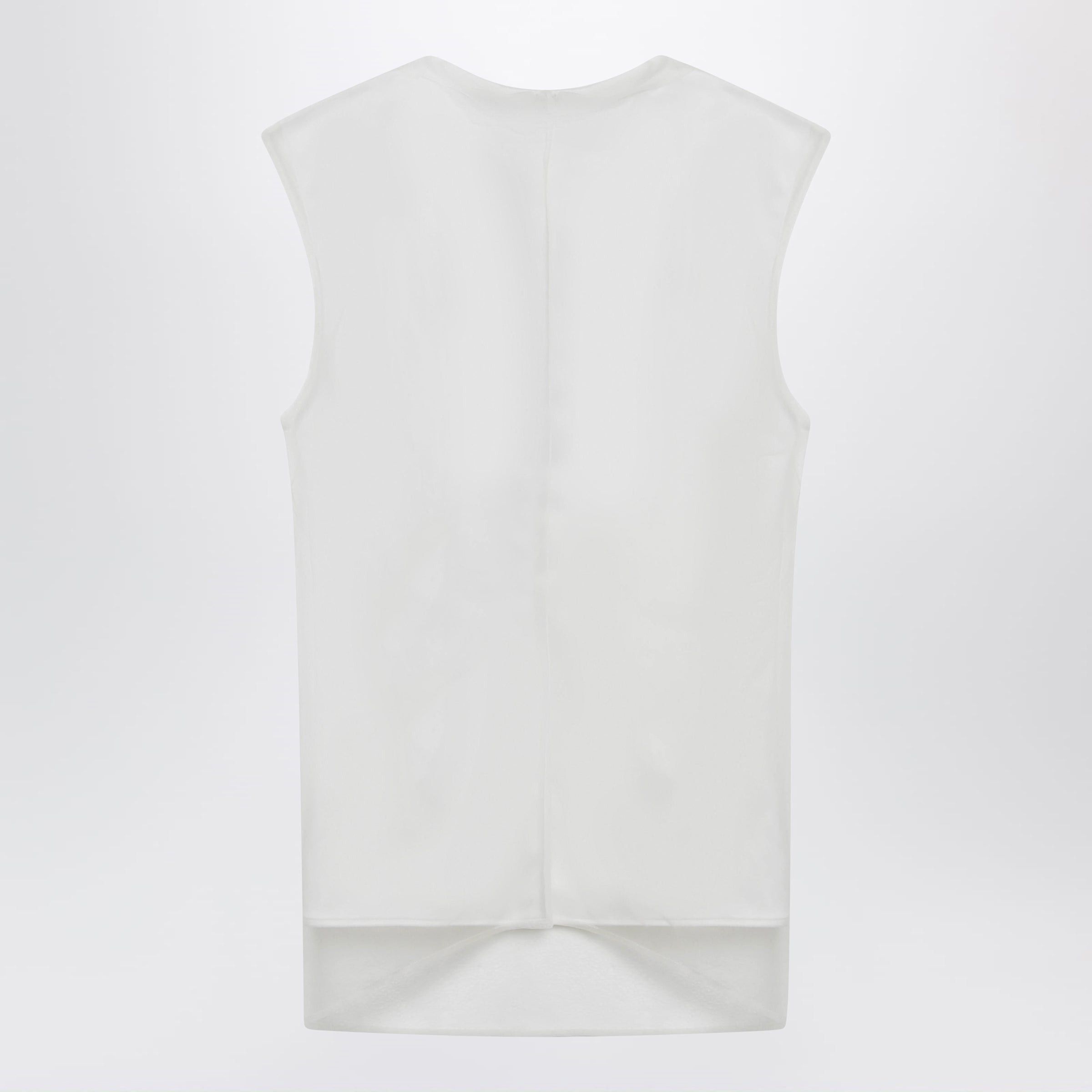 Sportmax Sportmax White Double-Layer Top In Satin And Tulle Size S / US 4 / IT 40 - 2 Thumbnail