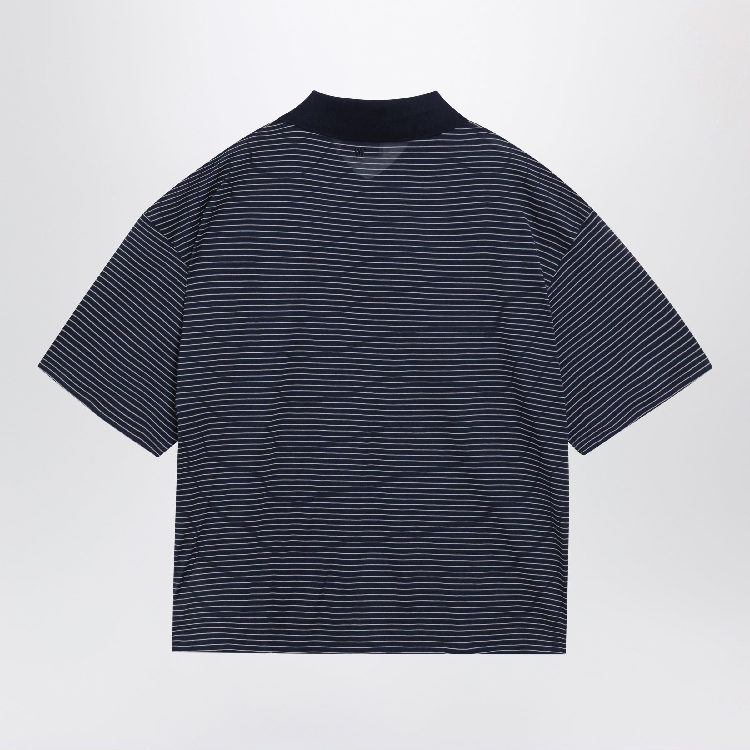 AMI Ami Paris Blue/White Striped Ami De Coeur Polo By Ami Paris Size US L / EU 52-54 / 3 - 2 Thumbnail