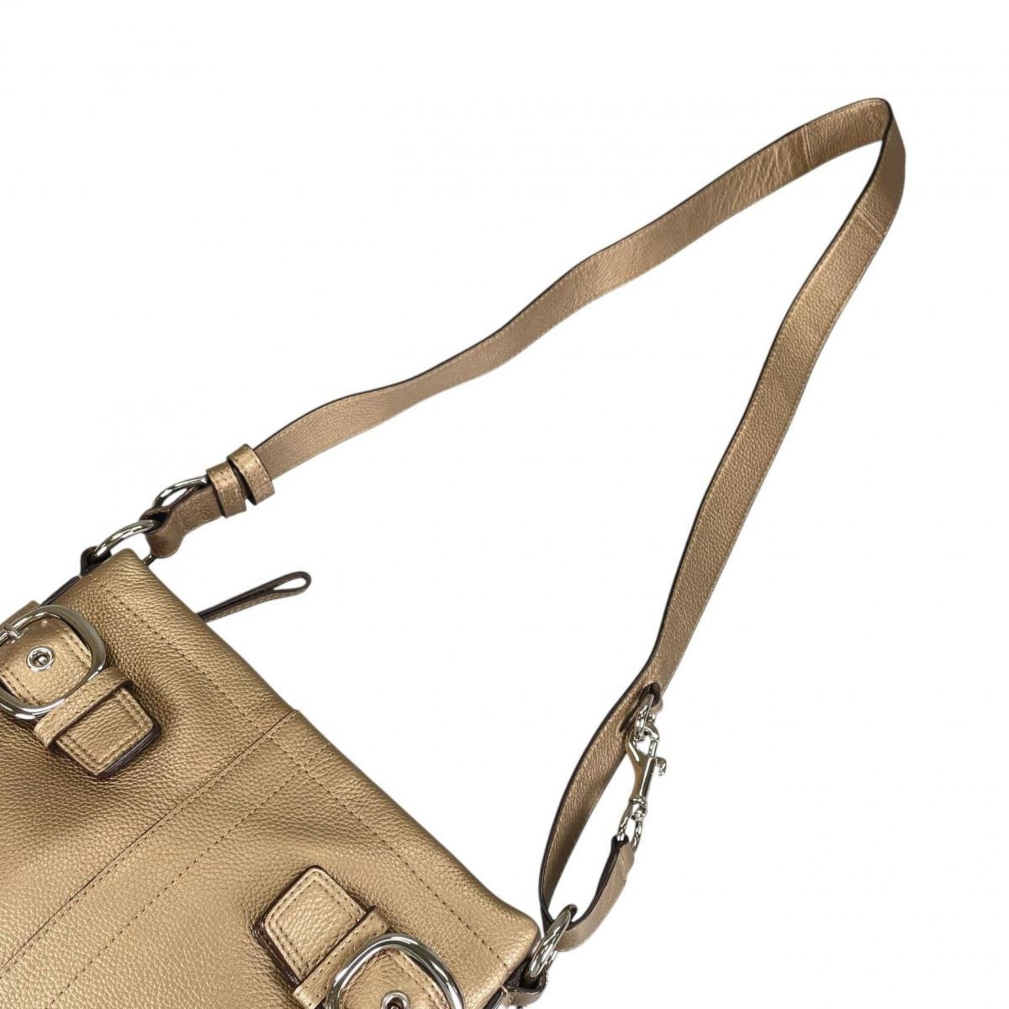 Coach Coach Shoulder Bag Duffle Soho Glovetanned Leather F16514 Gold Size ONE SIZE - 6 Thumbnail