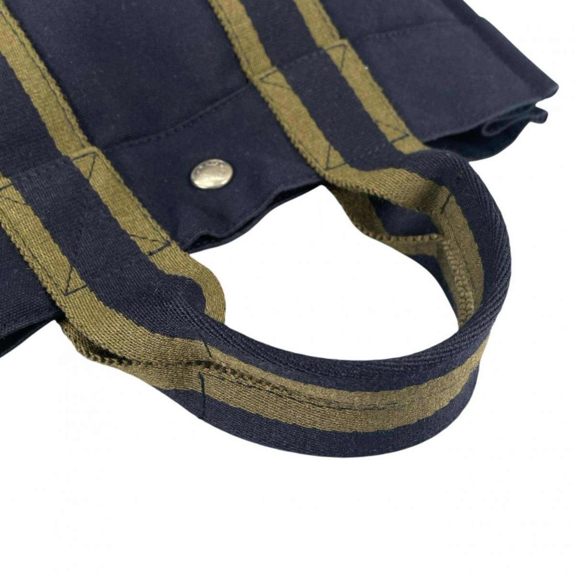 Hermes Hermes Handbag Tote Bag Fourre-Tout PM Canvas Navy Size ONE SIZE - 6 Thumbnail