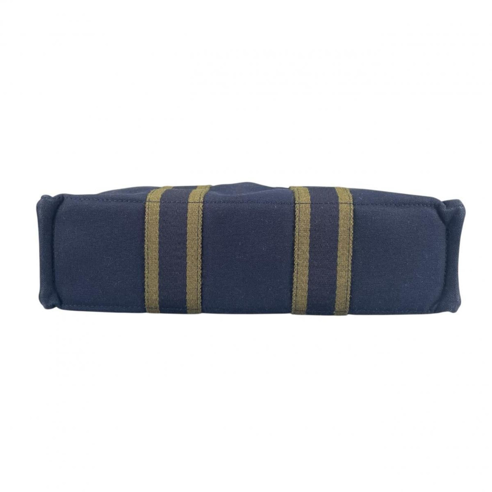 Hermes Hermes Handbag Tote Bag Fourre-Tout PM Canvas Navy Size ONE SIZE - 4 Thumbnail