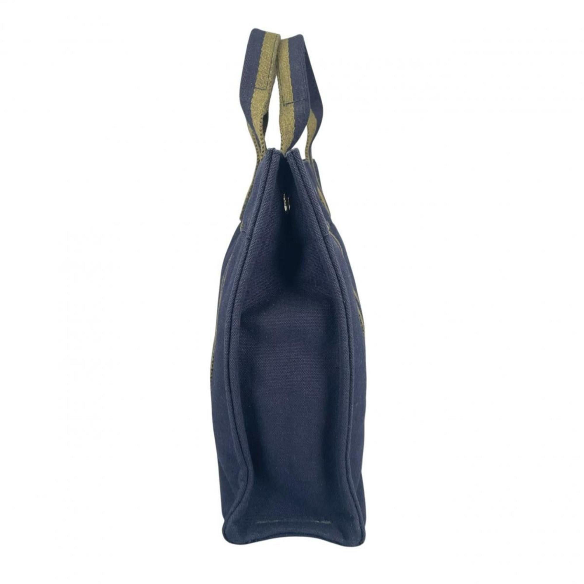 Hermes Hermes Handbag Tote Bag Fourre-Tout PM Canvas Navy Size ONE SIZE - 3 Thumbnail