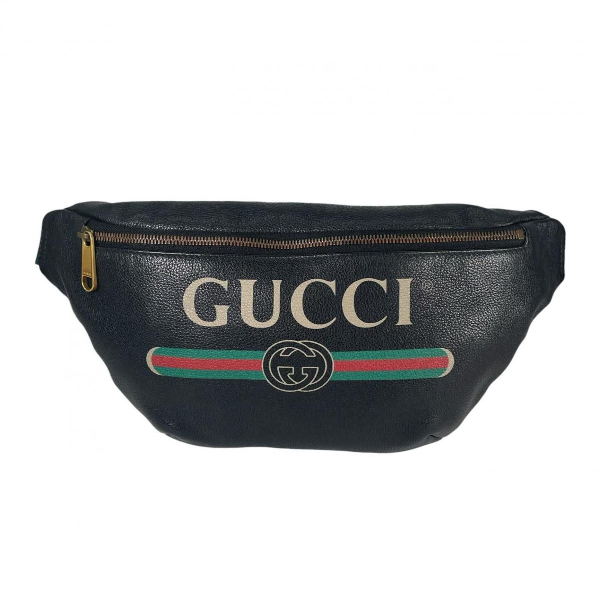 Gucci Gucci Body Bag Small Belt Sherry Line Leather 530412 Black Size ONE SIZE - 2 Thumbnail