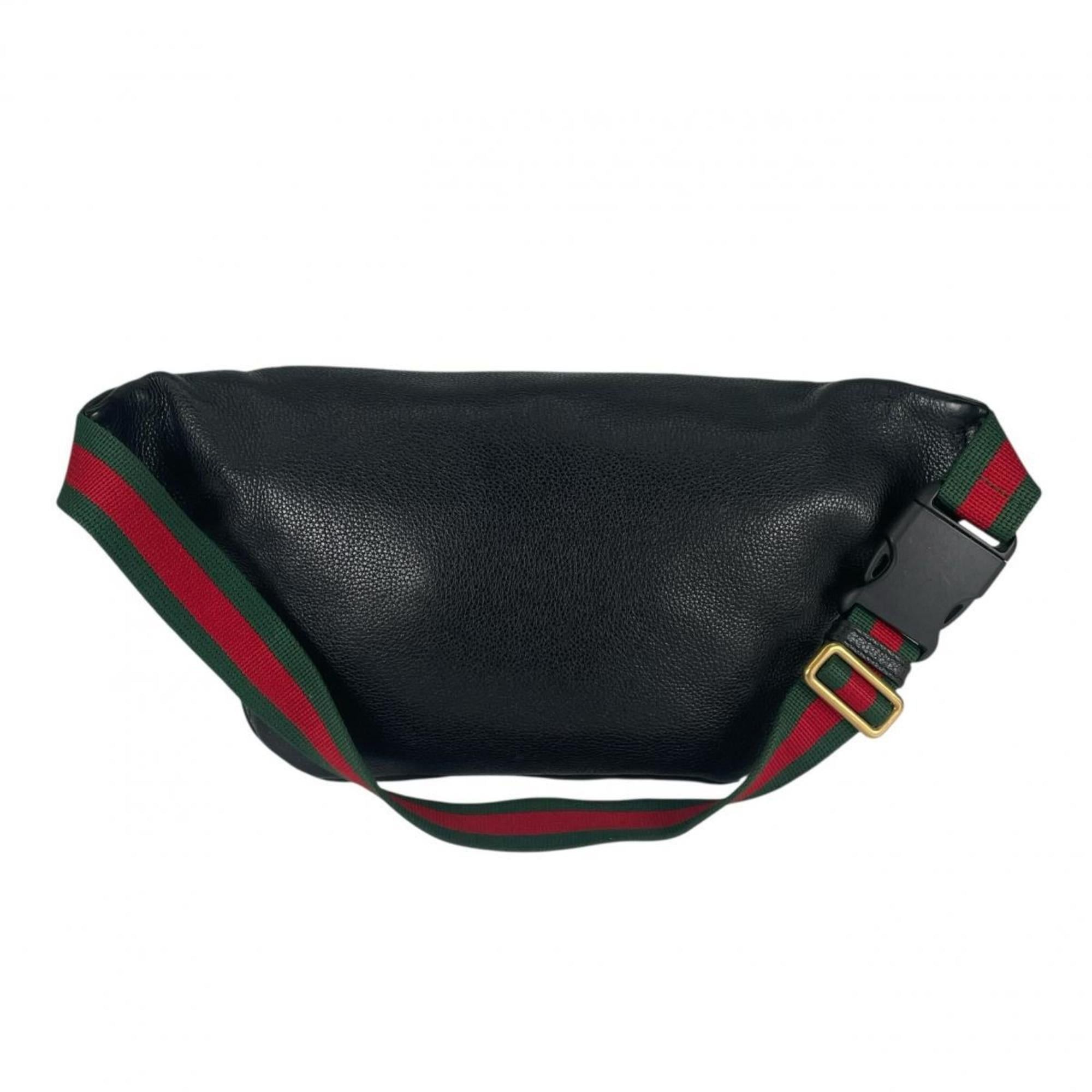 Gucci Gucci Body Bag Small Belt Sherry Line Leather 530412 Black Size ONE SIZE - 3 Thumbnail