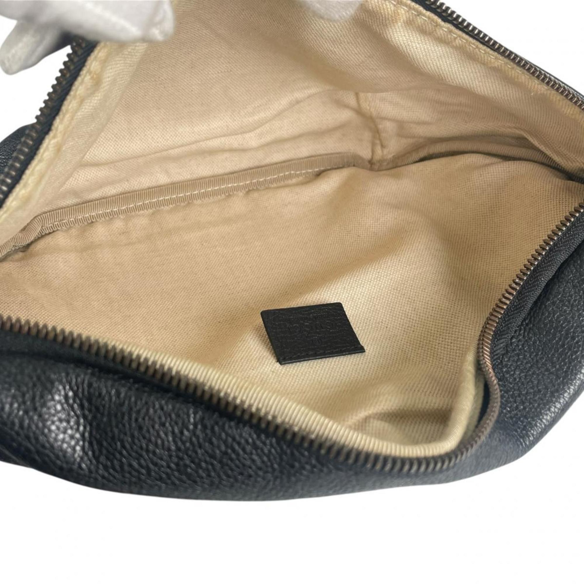 Gucci Gucci Body Bag Small Belt Sherry Line Leather 530412 Black Size ONE SIZE - 9 Thumbnail