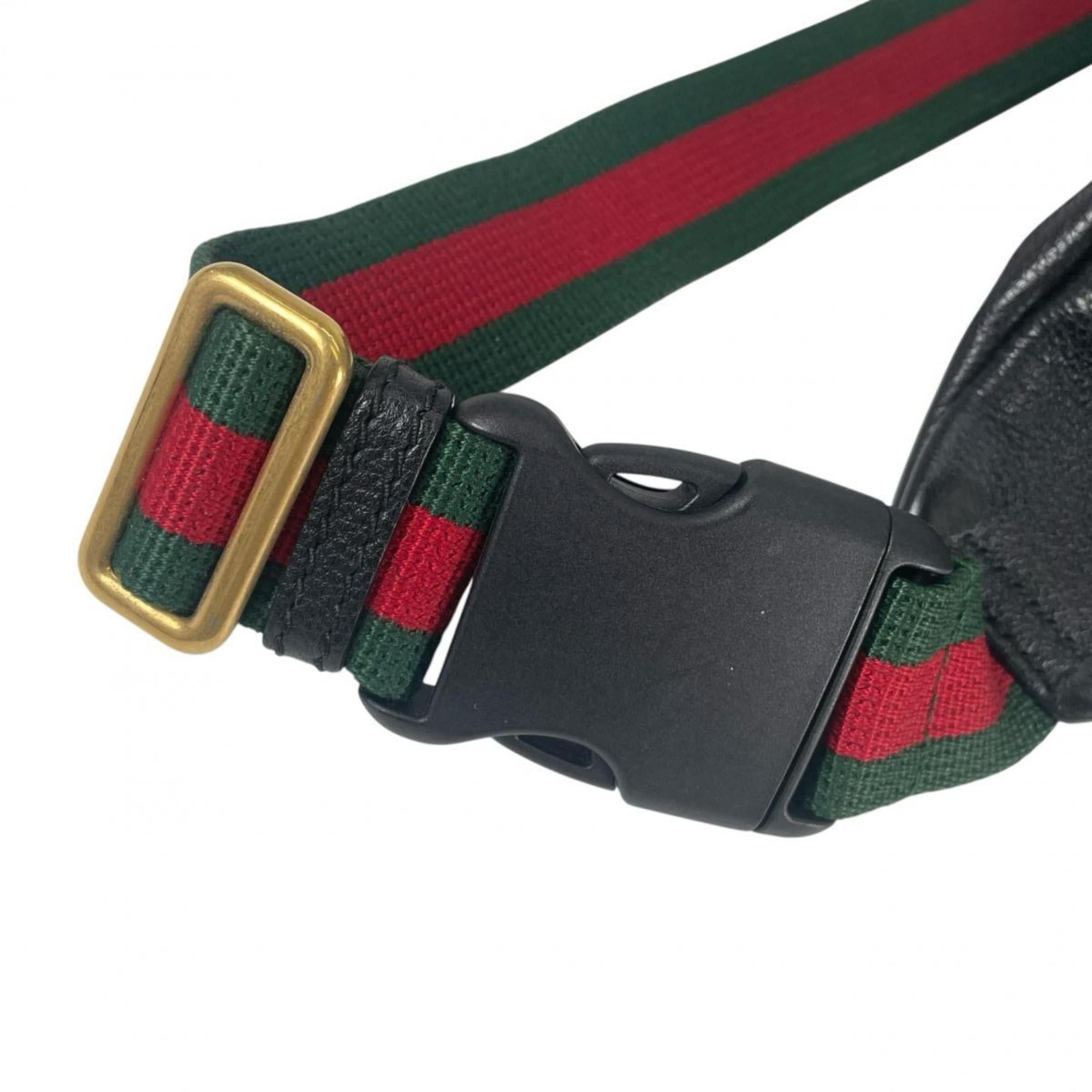 Gucci Gucci Body Bag Small Belt Sherry Line Leather 530412 Black Size ONE SIZE - 13 Thumbnail