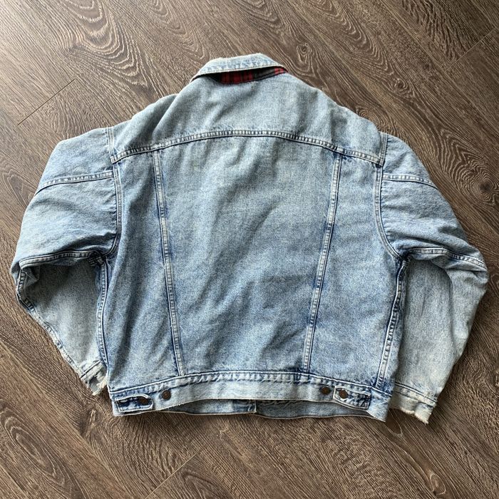 Vintage Vintage 90's Levi's Plaid Lined Trucker Denim Jacket Acid Wash ...