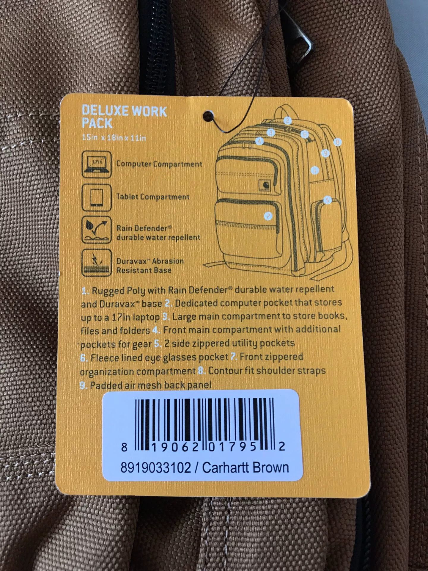 Carhartt Carhartt Deluxe Pack Brown Backpack Size ONE SIZE - 9 Thumbnail