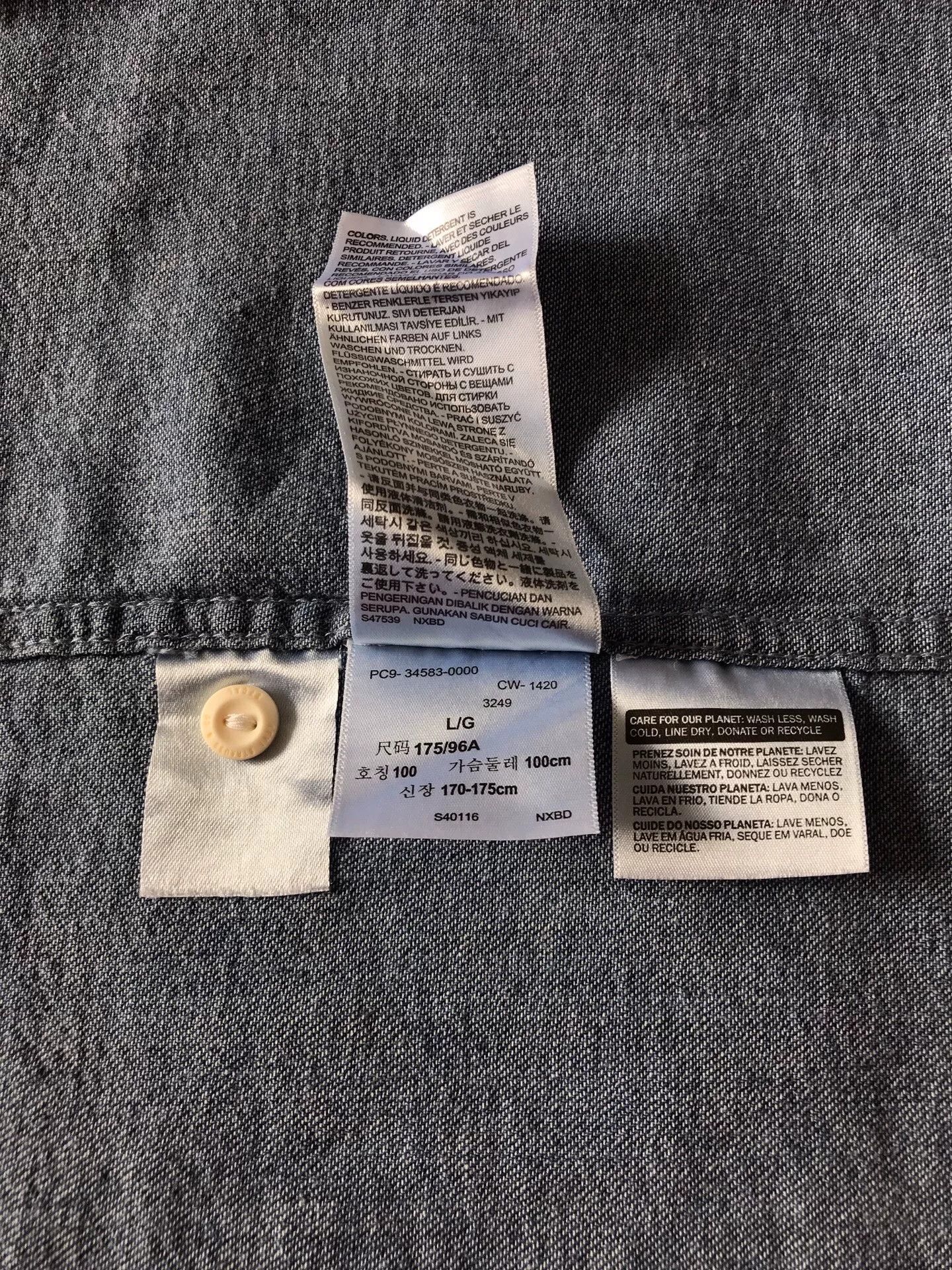 Levi's Levi's 34583-0000 Washed Denim Shirt Size US L / EU 52-54 / 3 - 9 Thumbnail