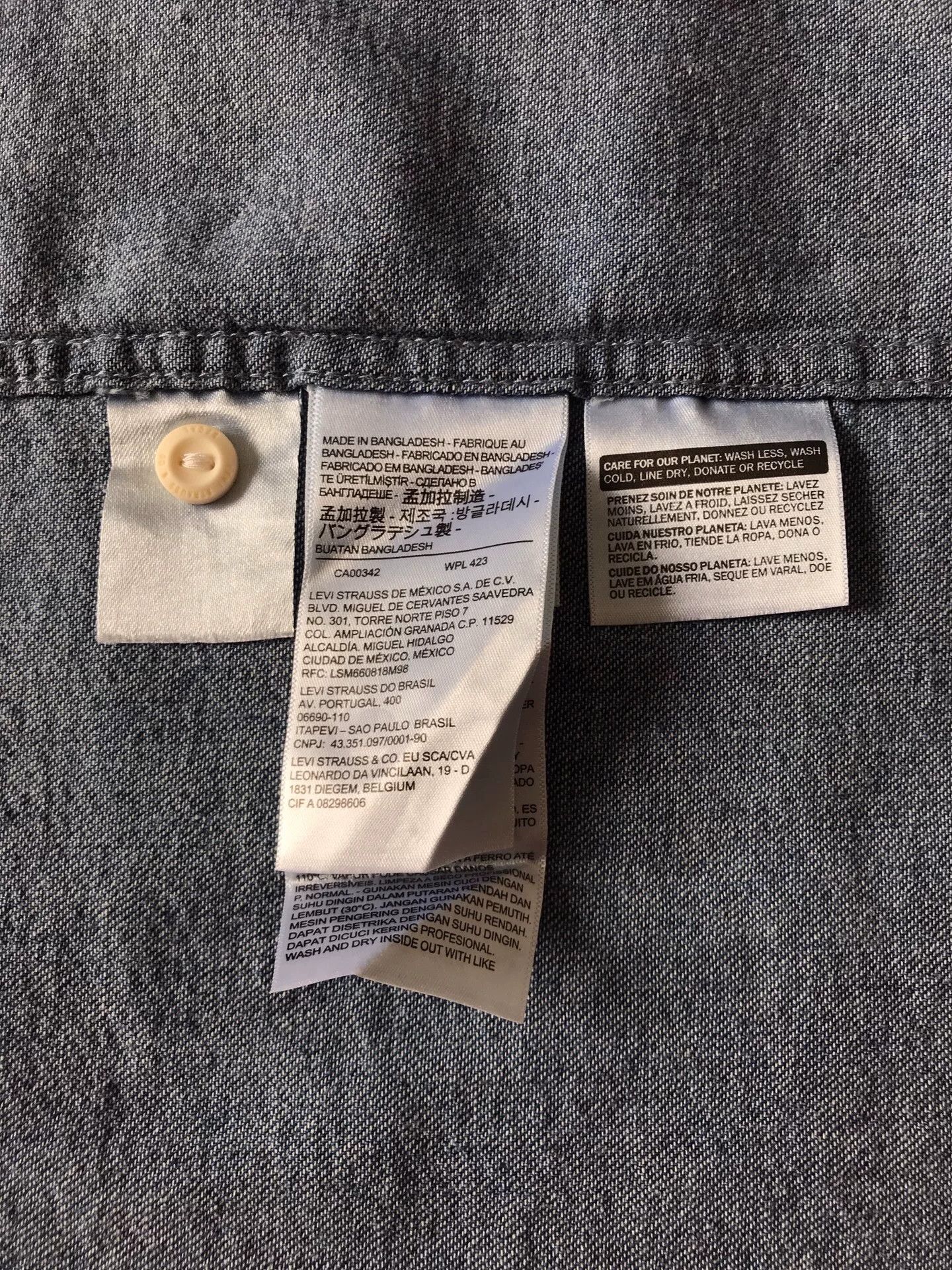 Levi's Levi's 34583-0000 Washed Denim Shirt Size US L / EU 52-54 / 3 - 8 Thumbnail