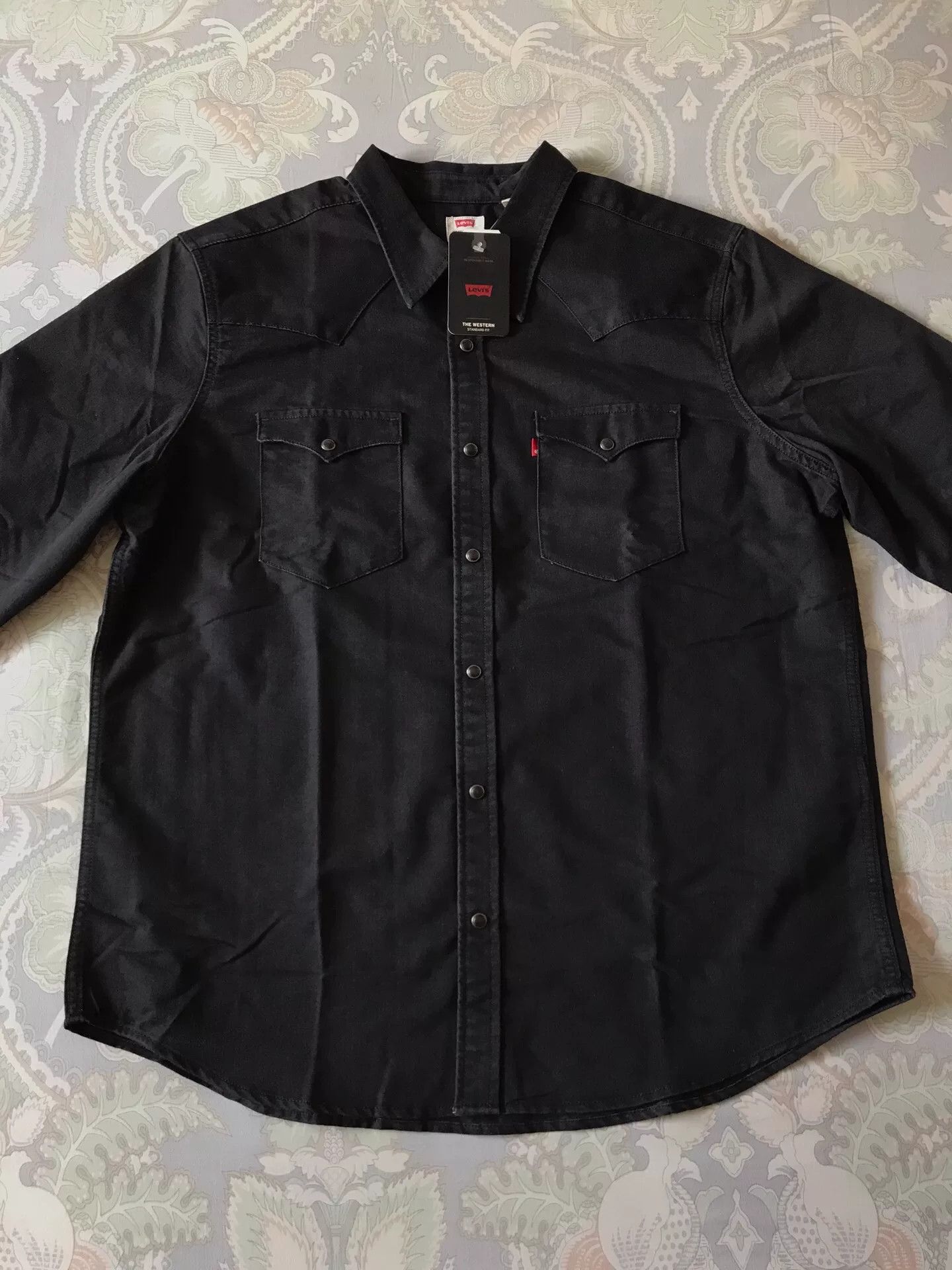 Levi's Levi's Washed Black Western Denim Shirt Size US XL / EU 56 / 4 - 3 Thumbnail