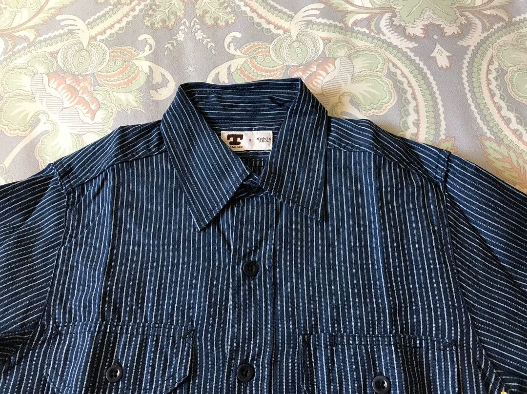 Tellason Tellason Indigo Striped Work Shirt Size US S / EU 44-46 / 1 - 3 Thumbnail