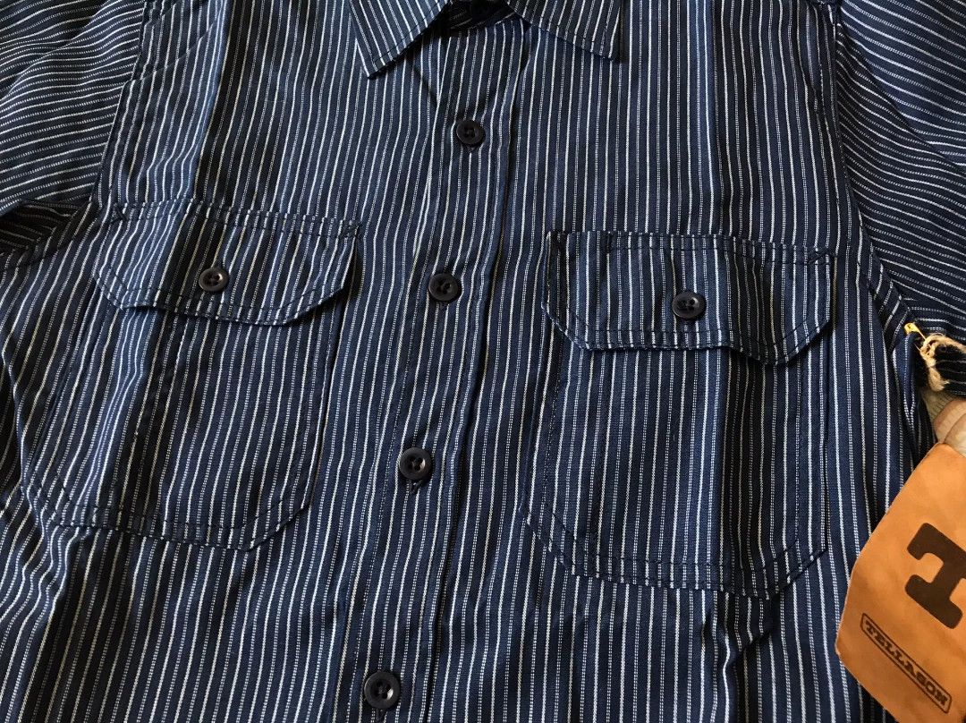 Tellason Tellason Indigo Striped Work Shirt Size US S / EU 44-46 / 1 - 4 Thumbnail