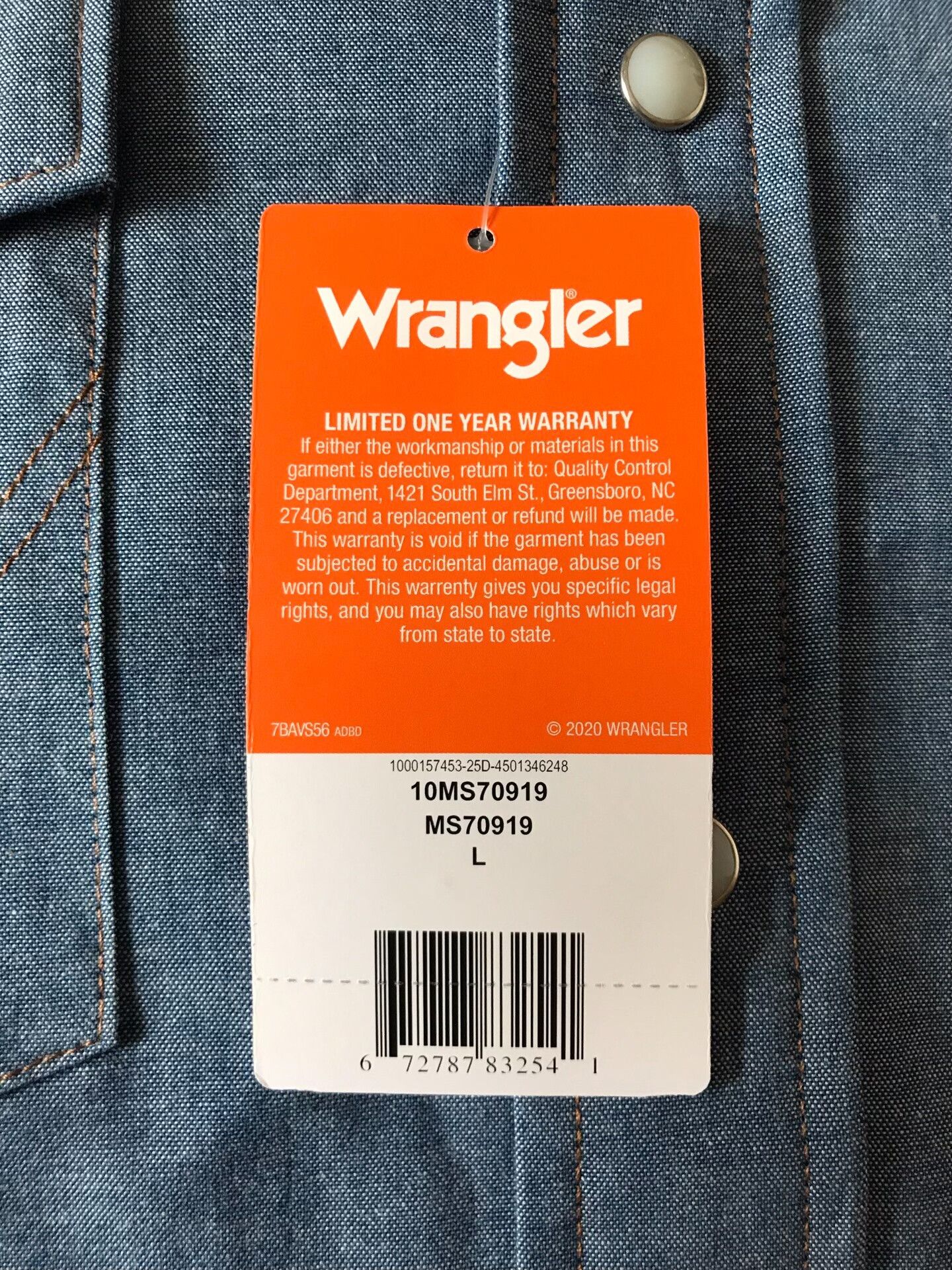 Wrangler Wrangler MS70919 Western Shirt Size US L / EU 52-54 / 3 - 8 Thumbnail