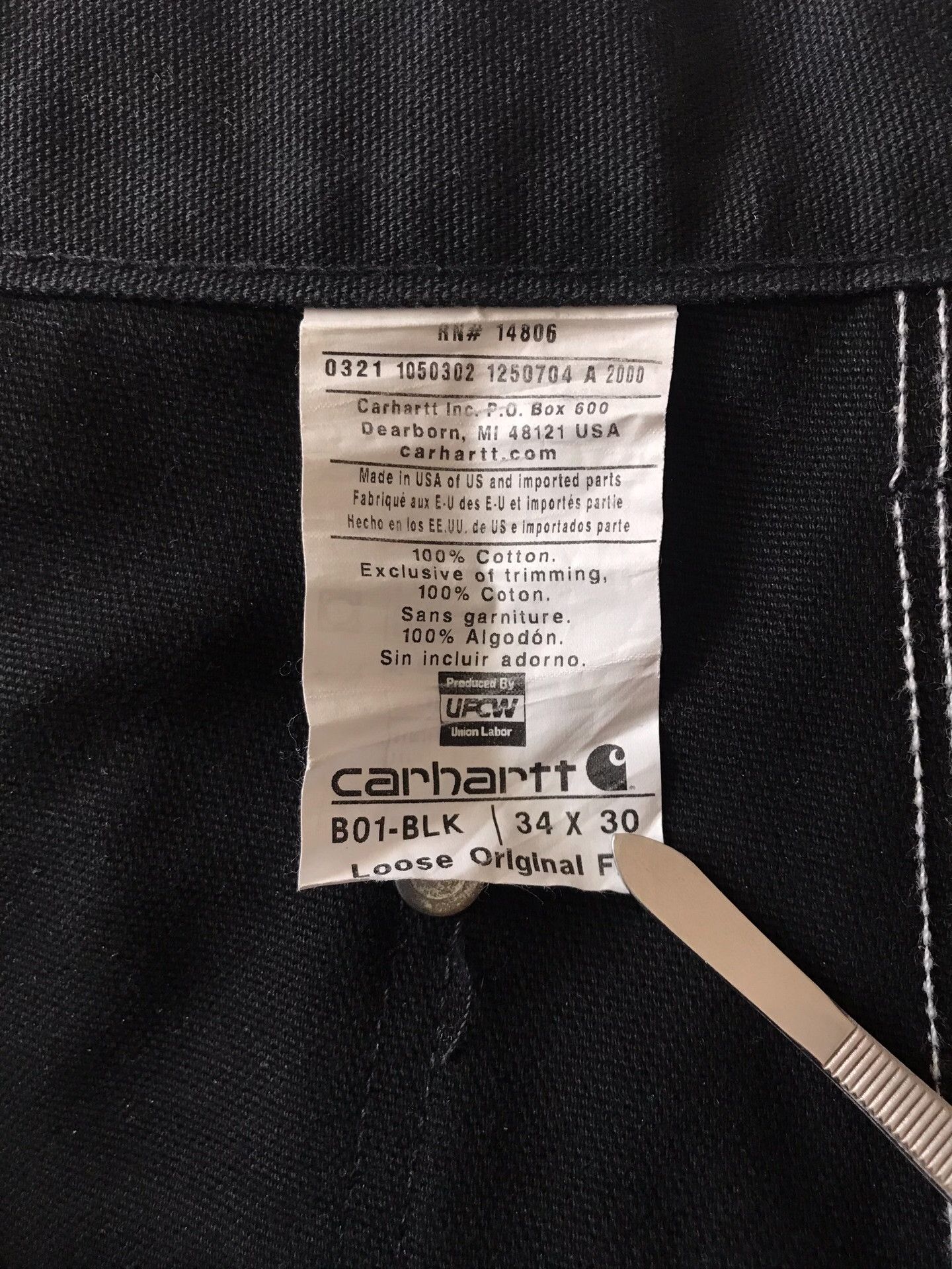 Carhartt Carhartt B01 W34L30 Black Work Pants Size US 34 / EU 50 - 9 Thumbnail