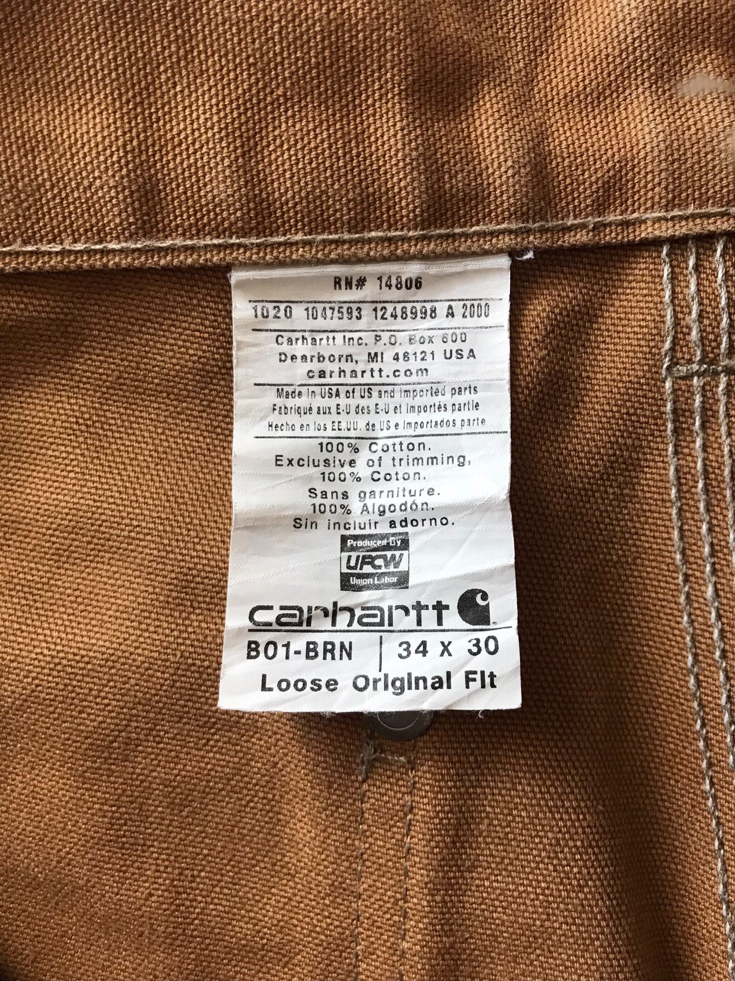 Carhartt Carhartt B01 W34L30 Work Pants Size US 34 / EU 50 - 9 Thumbnail