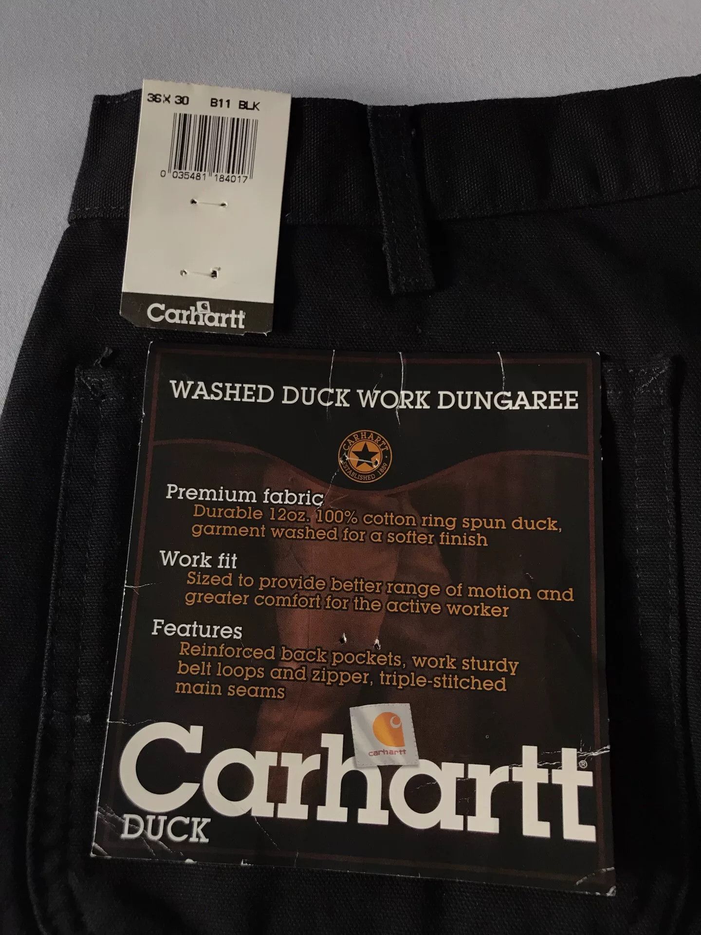 Carhartt Carhartt B11 Black W36L30 Work Pants Size US 36 / EU 52 - 8 Thumbnail
