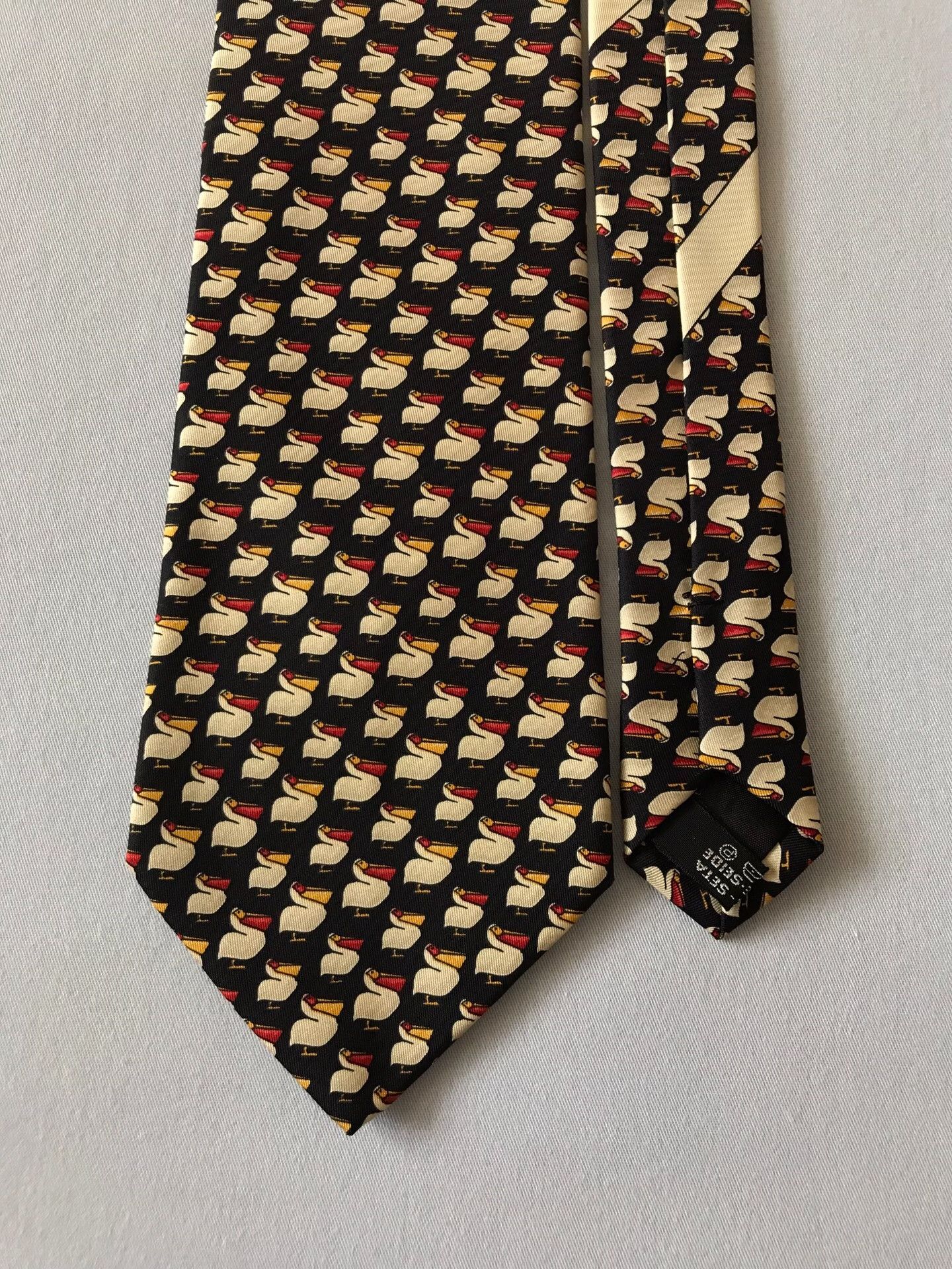 Salvatore Ferragamo Salvatore Ferragamo Pelican Pattern Tie Size ONE SIZE - 8 Thumbnail